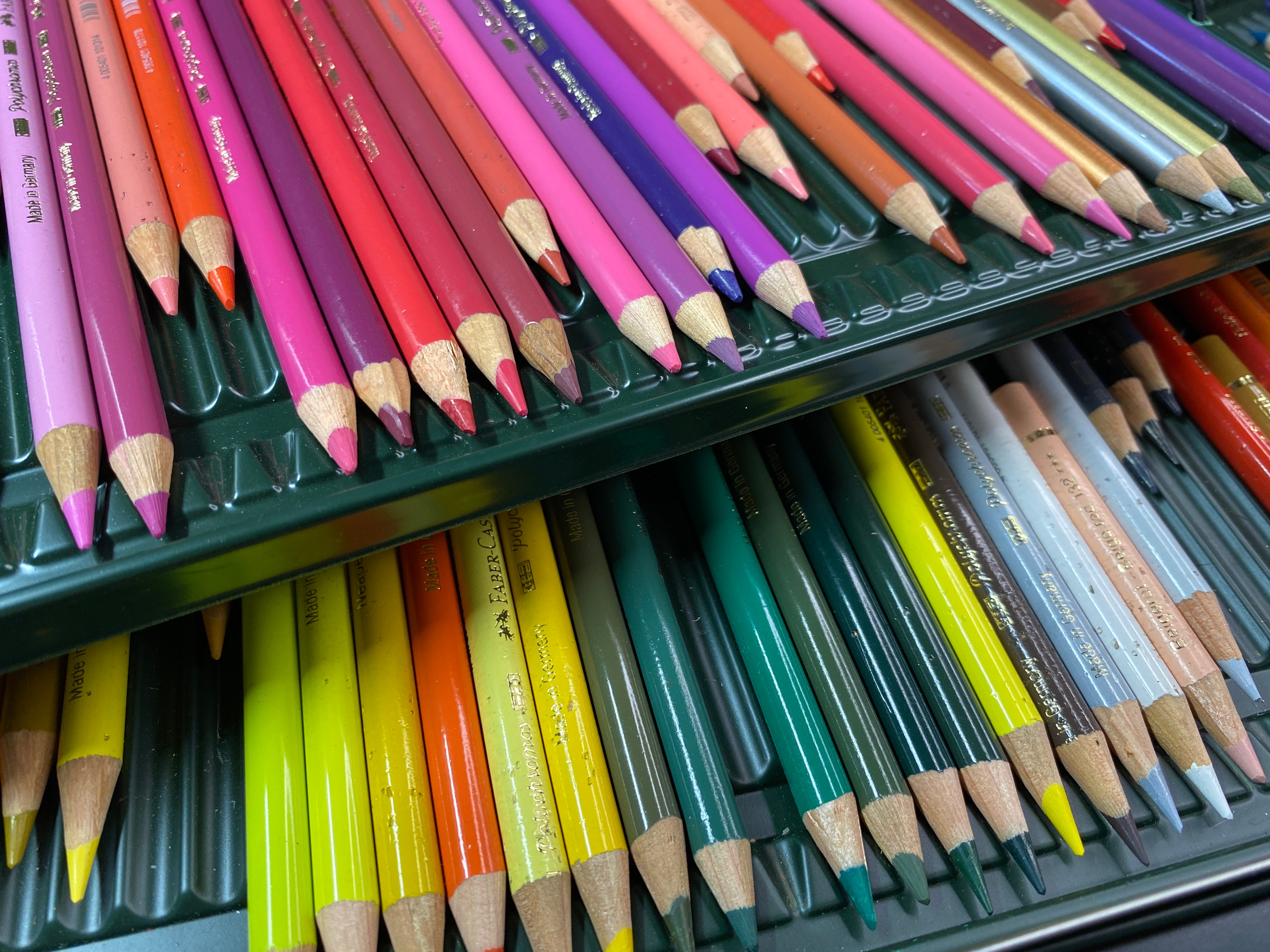 2 layers of Faber Castell Polychromos coloured pencils