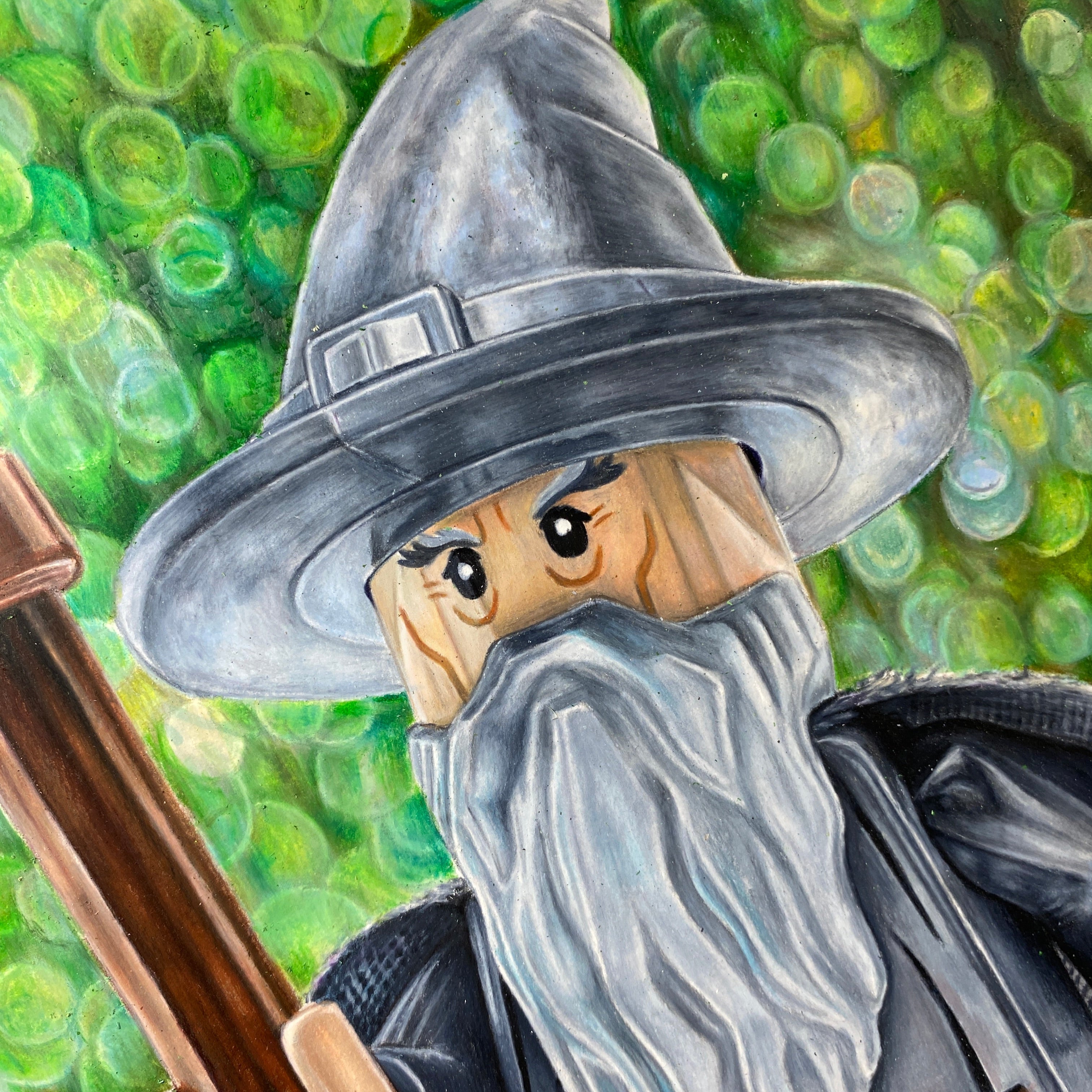 LEGO Gandalf Minifigure Drawing - PRINT