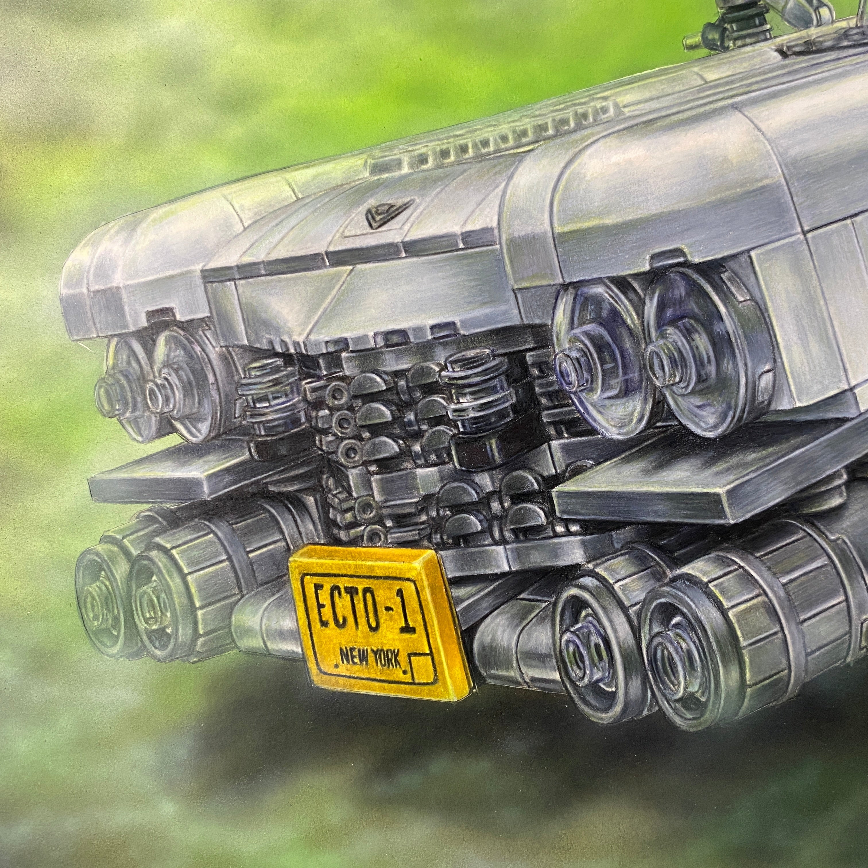 LEGO Ecto-1 Drawing - ORIGINAL