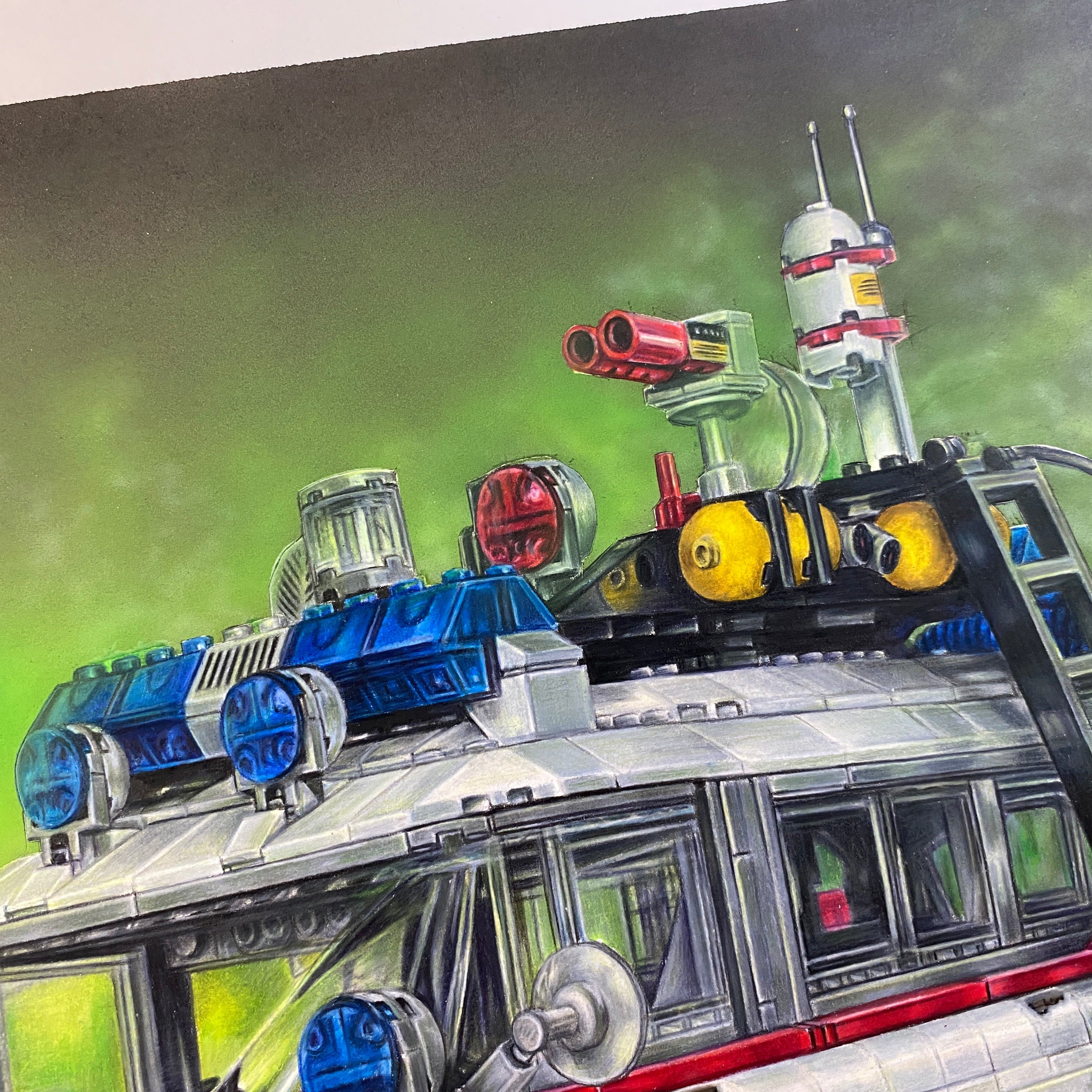 LEGO Ecto-1 Drawing - ORIGINAL
