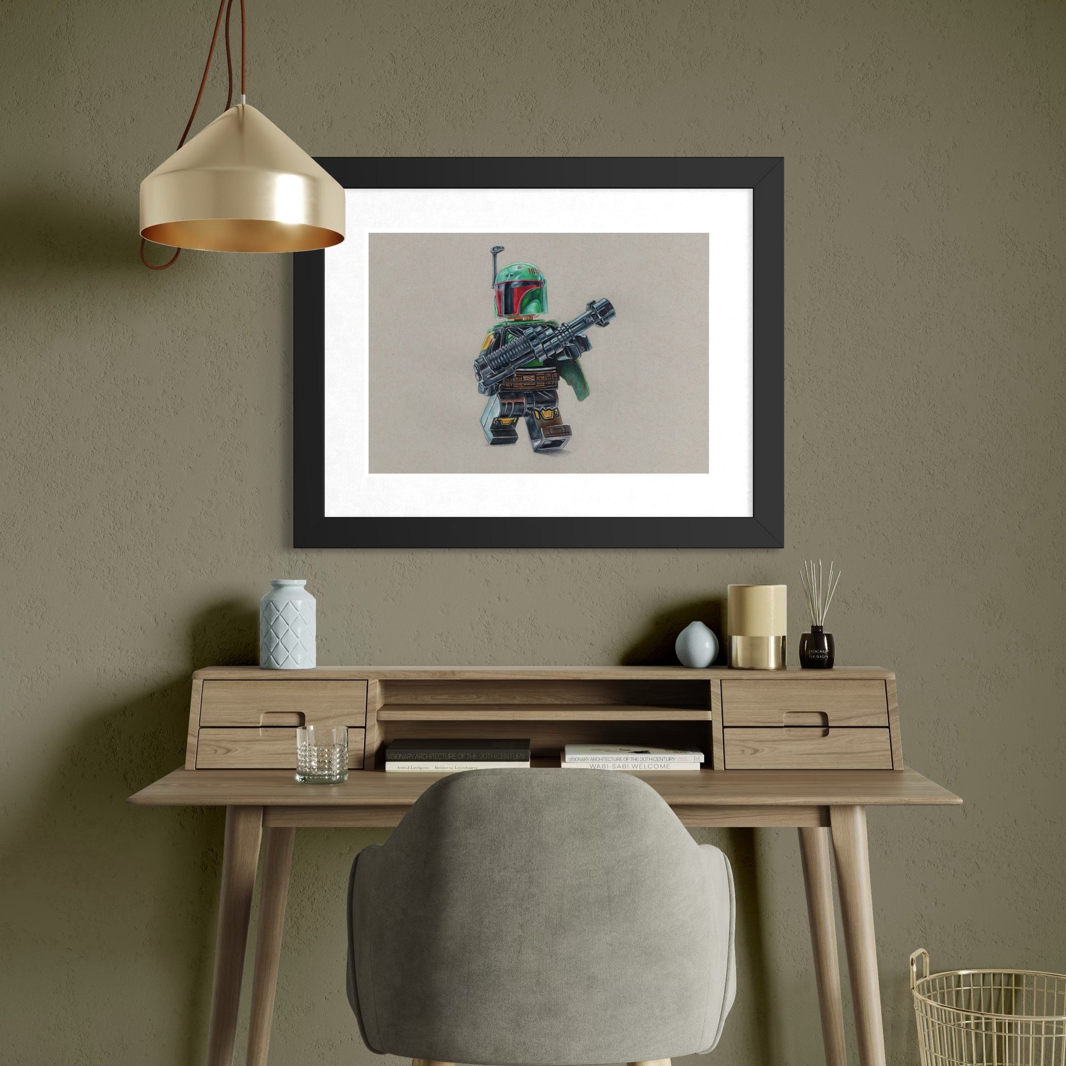 LEGO Boba Fett Drawing - ORIGINAL