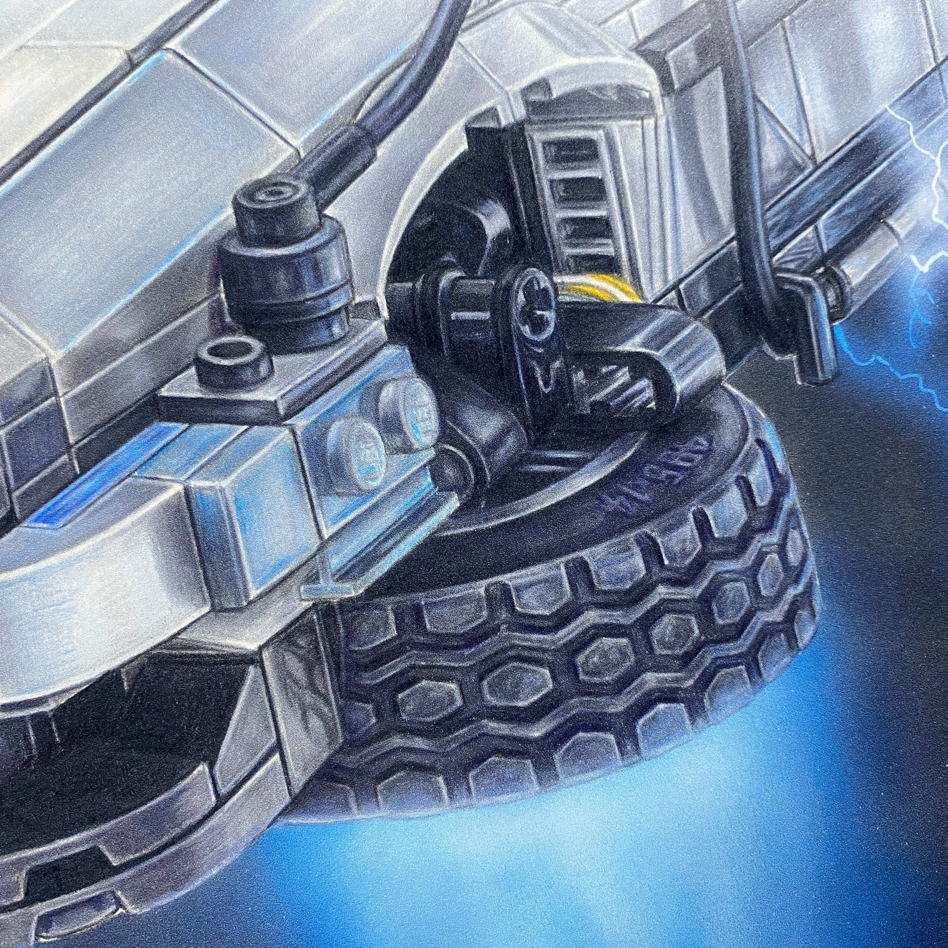 LEGO Delorean Drawing - PRINT