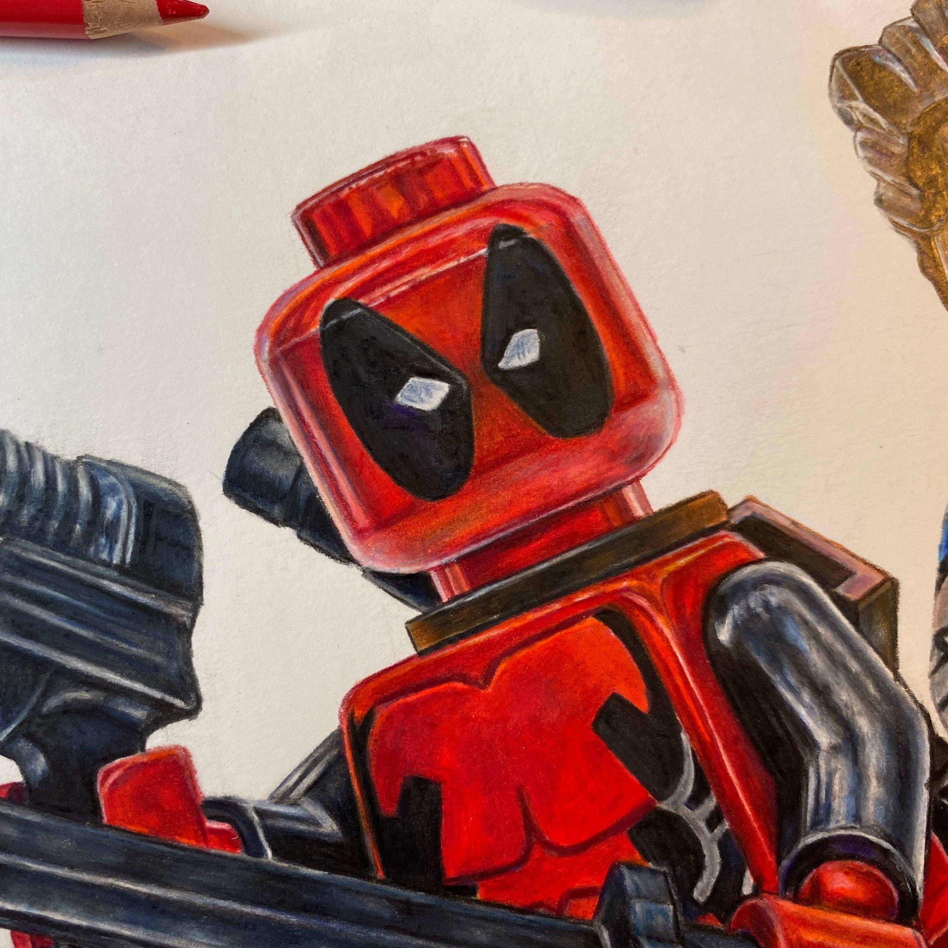 Deadpool and Wolverine Minifigure Drawing - ORIGINAL