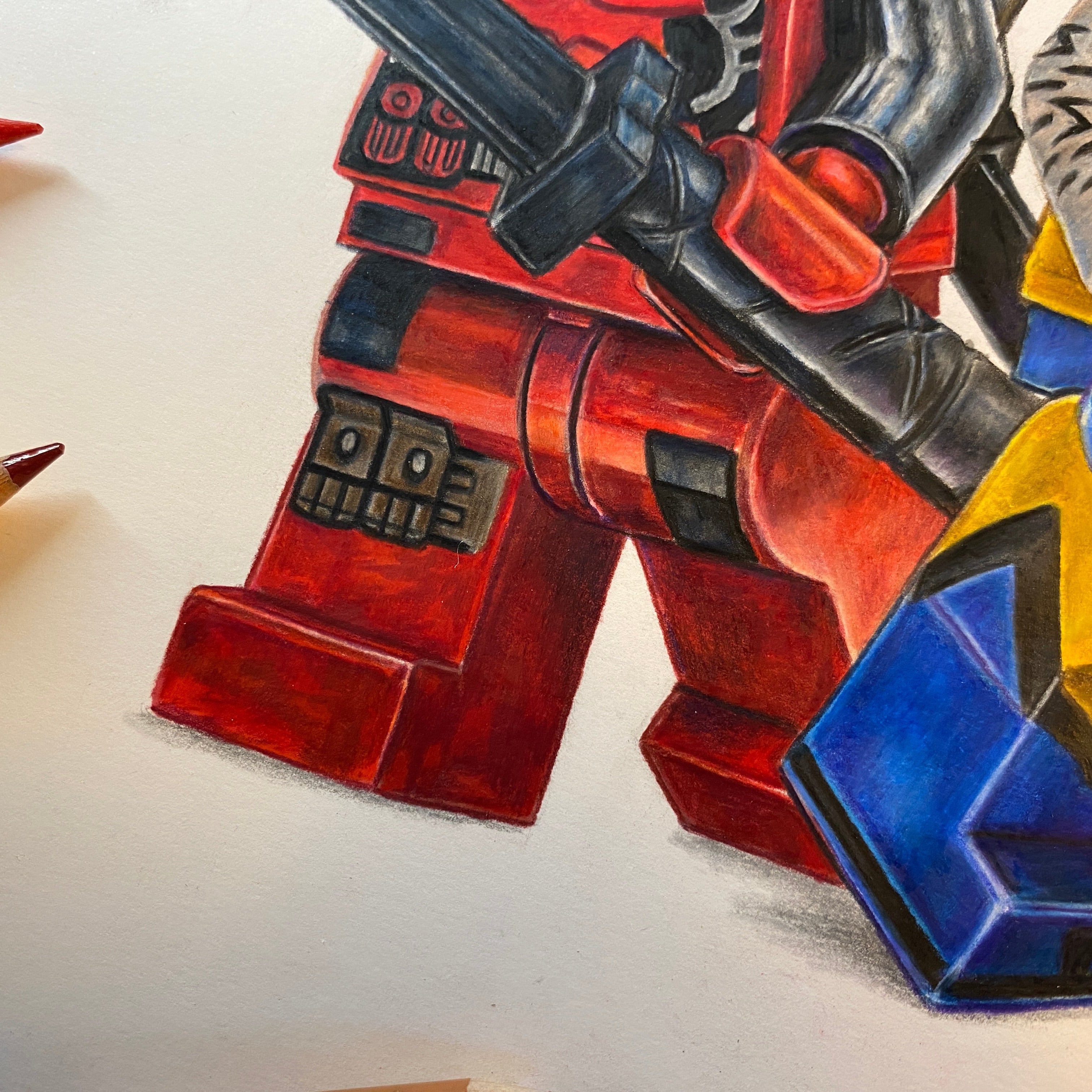 Deadpool and Wolverine Minifigure Drawing - ORIGINAL