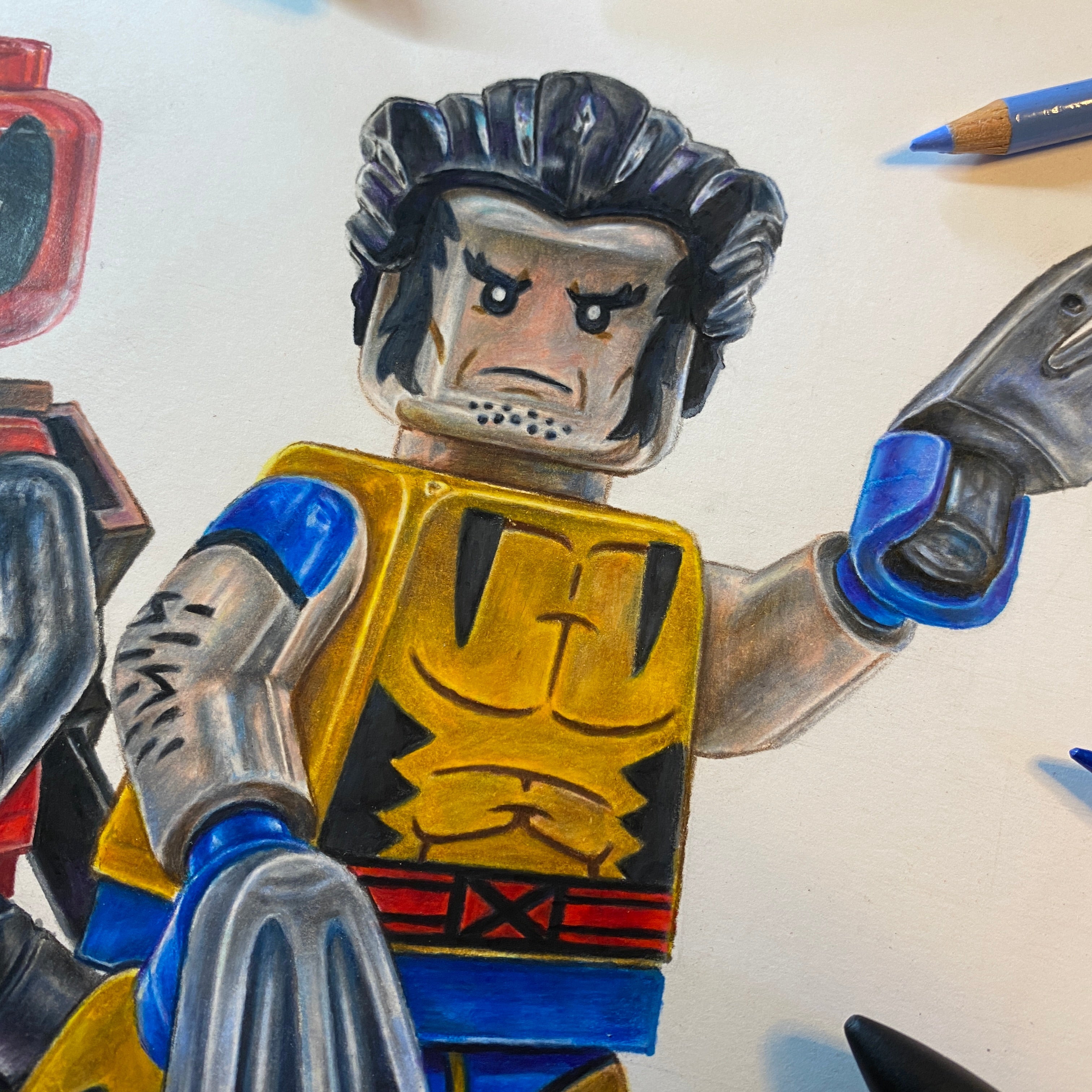 Deadpool and Wolverine Minifigure Drawing - ORIGINAL