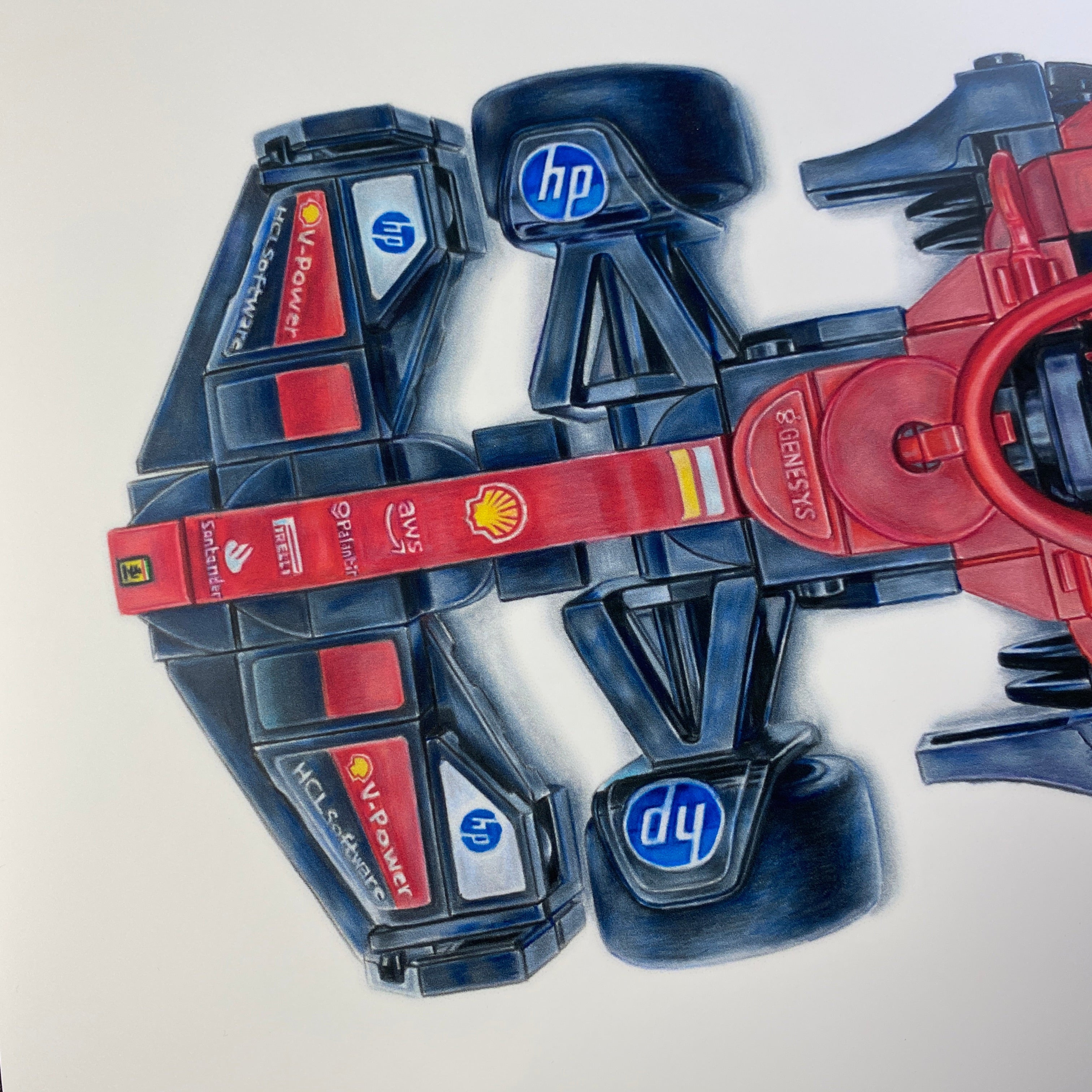 LEGO Ferrari F1 Car Drawing - PRINT