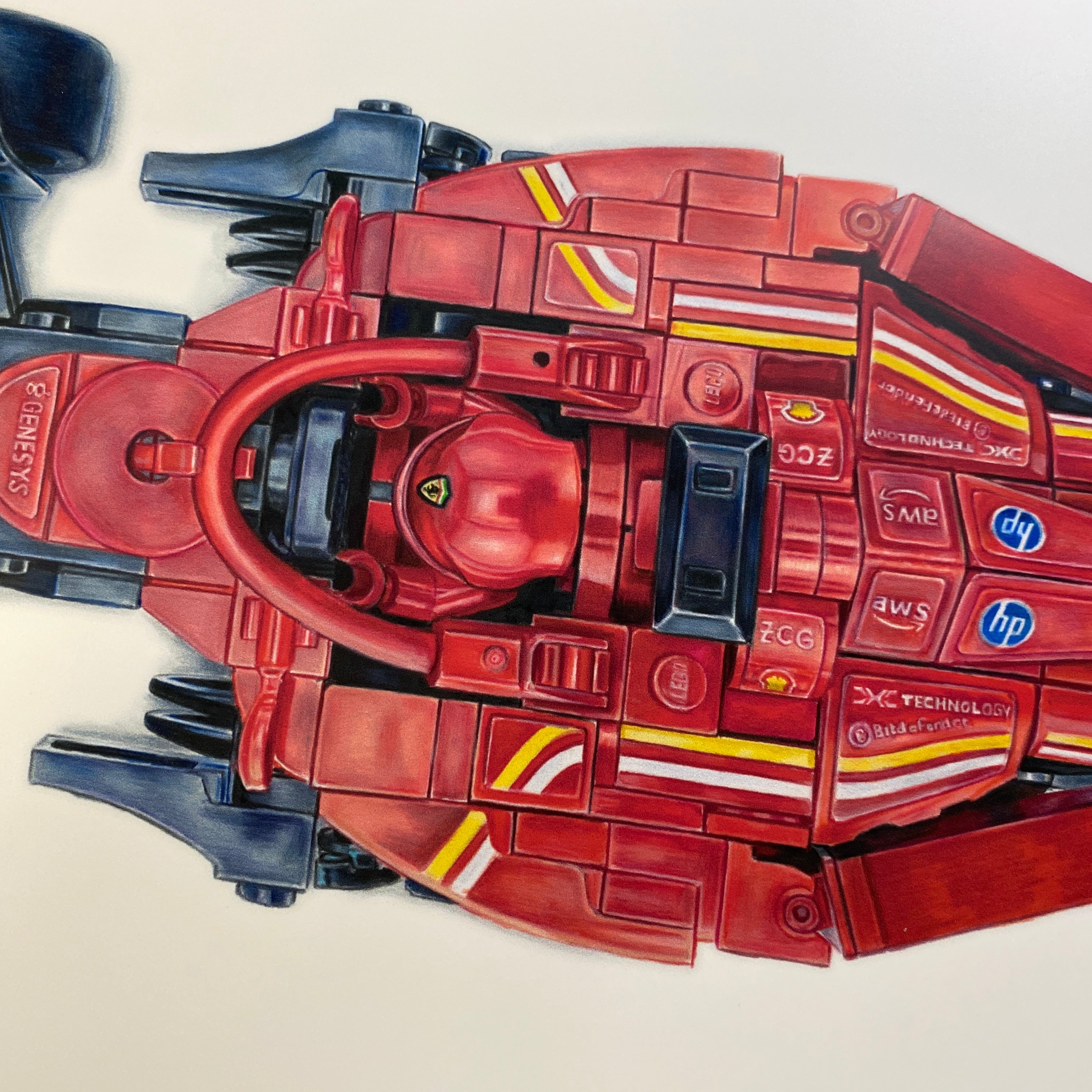 LEGO Ferrari F1 Car Drawing - PRINT