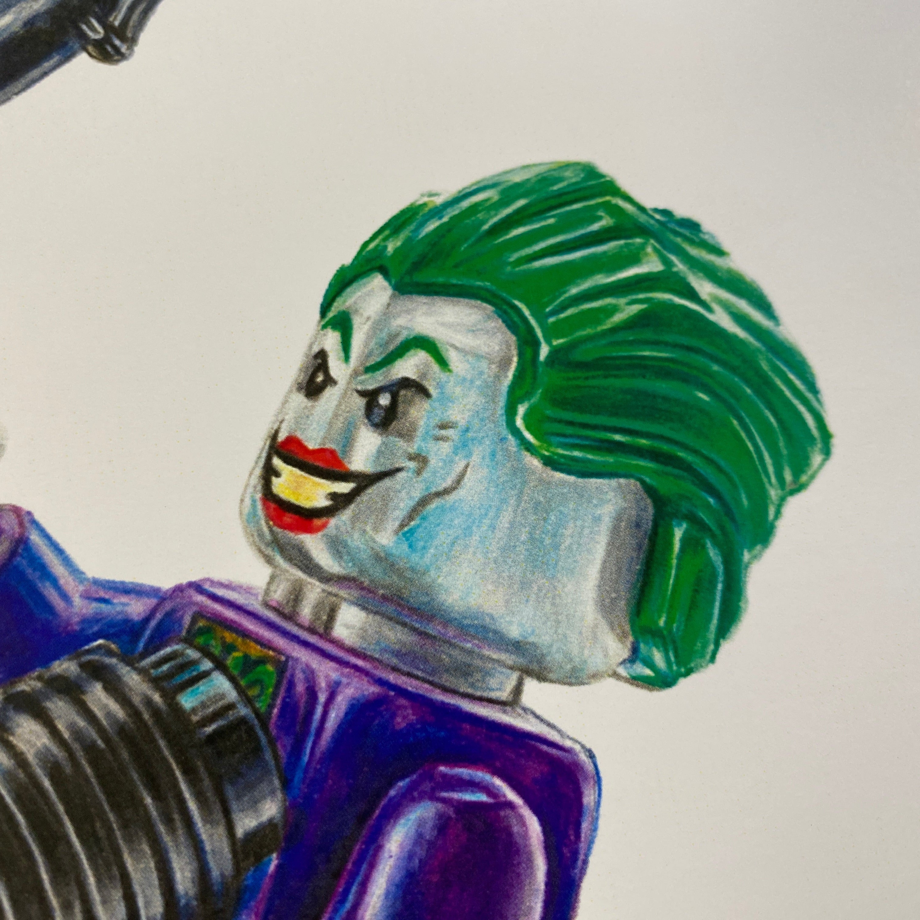 LEGO Batman and Joker Minifigures Drawing - PRINT