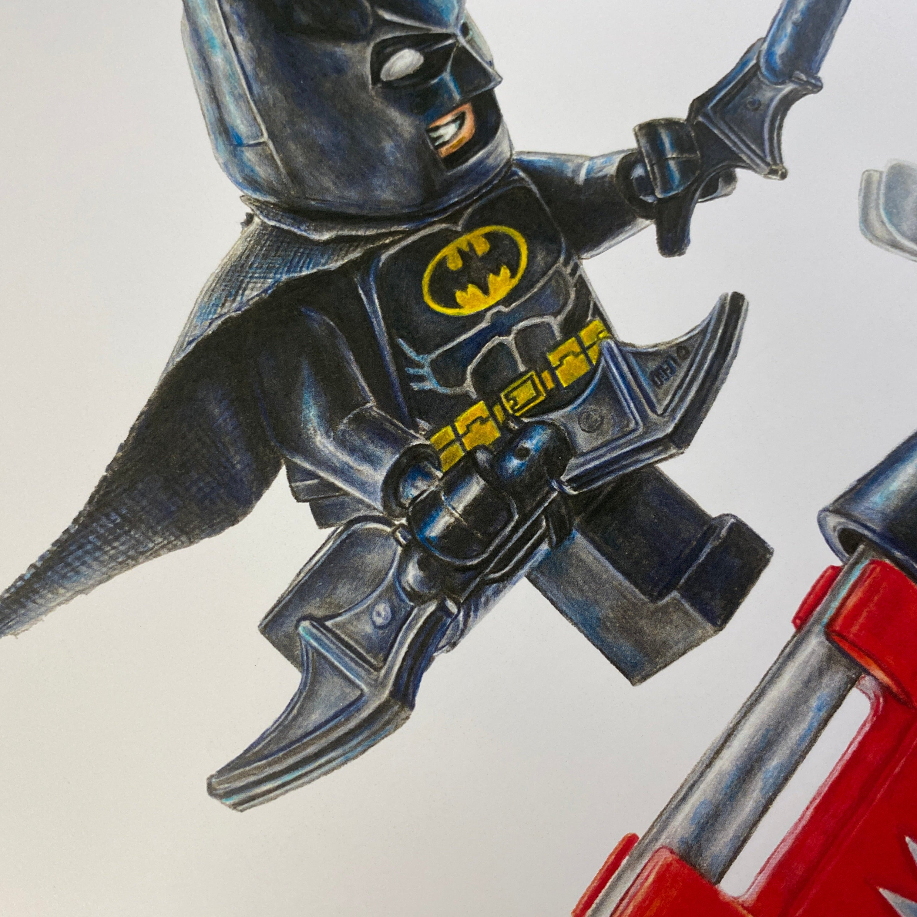 LEGO Batman and Joker Minifigures Drawing - PRINT