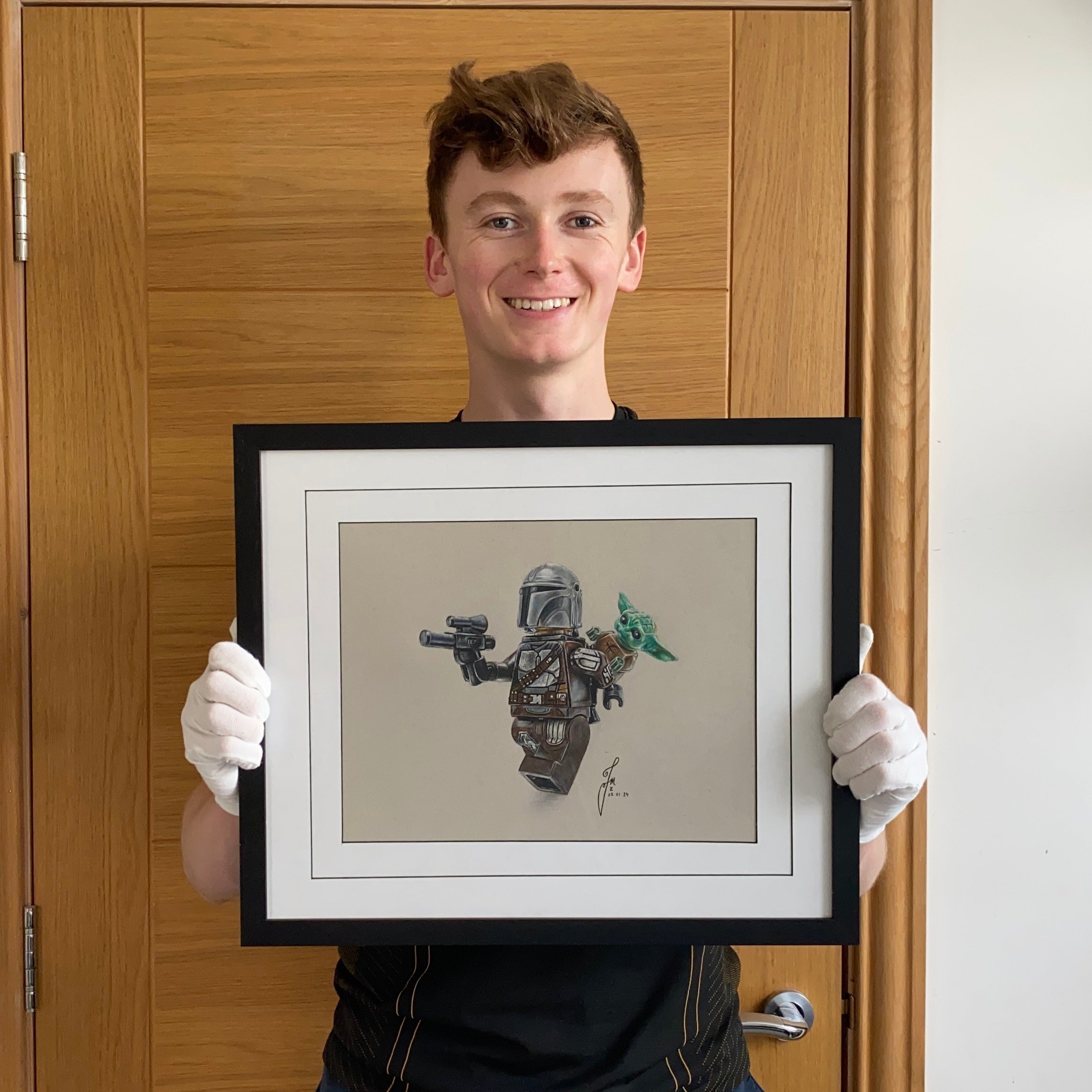 LEGO Mandalorian And Grogu Minifigure Drawing - ORIGINAL
