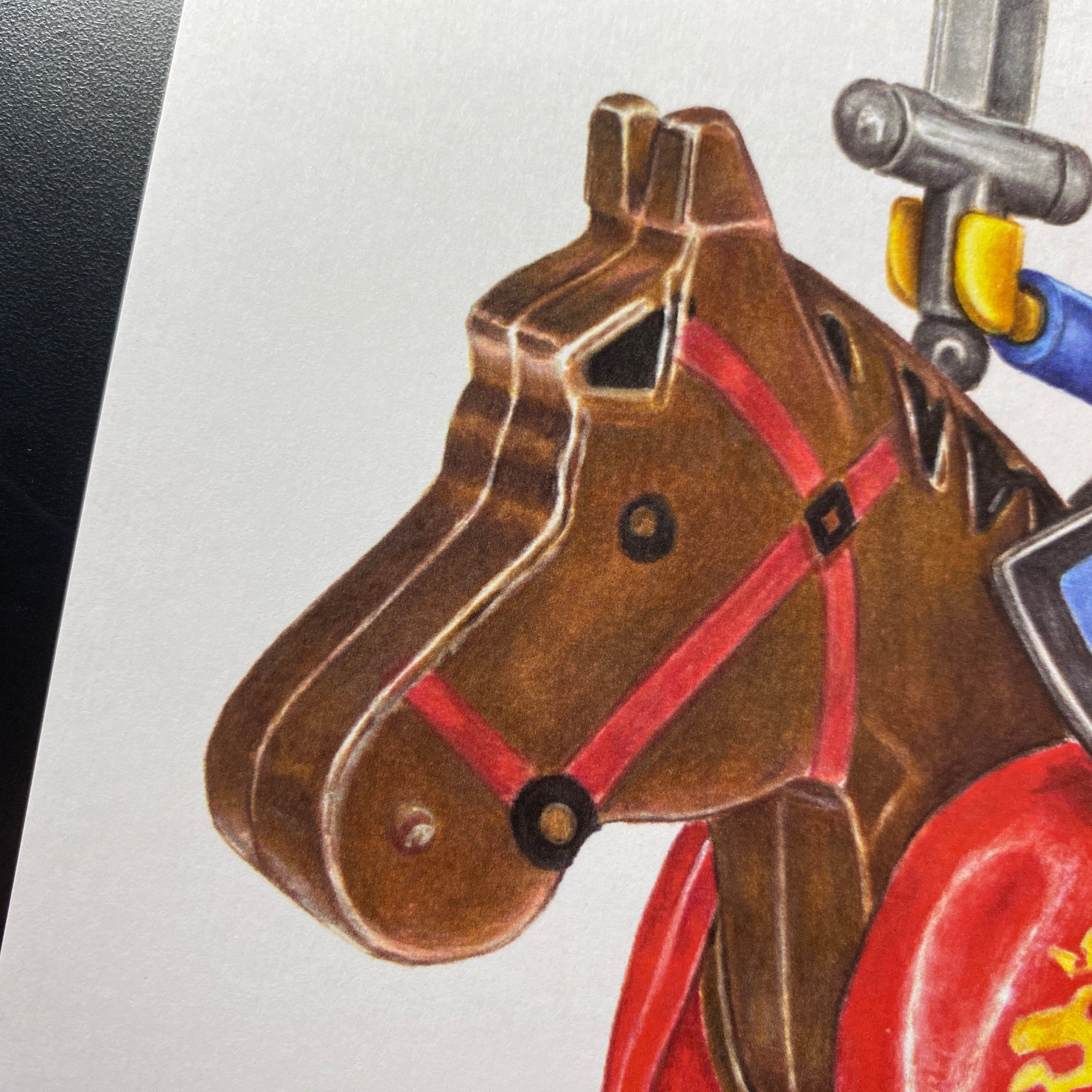 LEGO Lion Knight Minifigure Drawing - PRINT