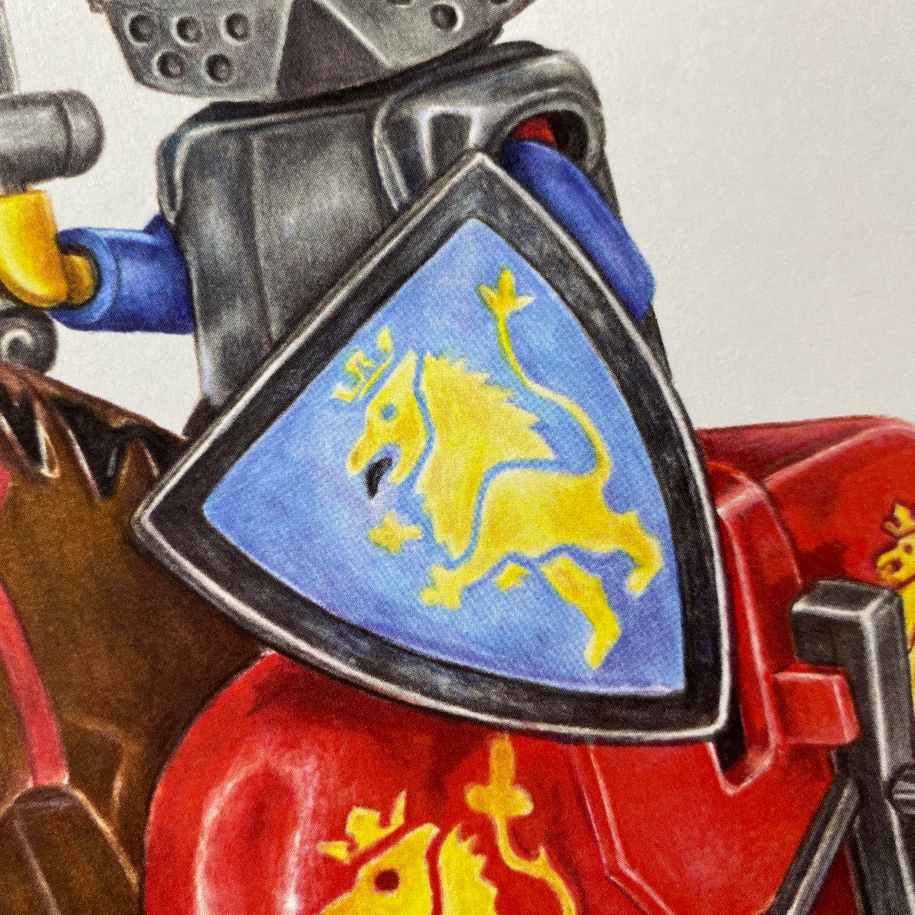 LEGO Lion Knight Minifigure Drawing - PRINT