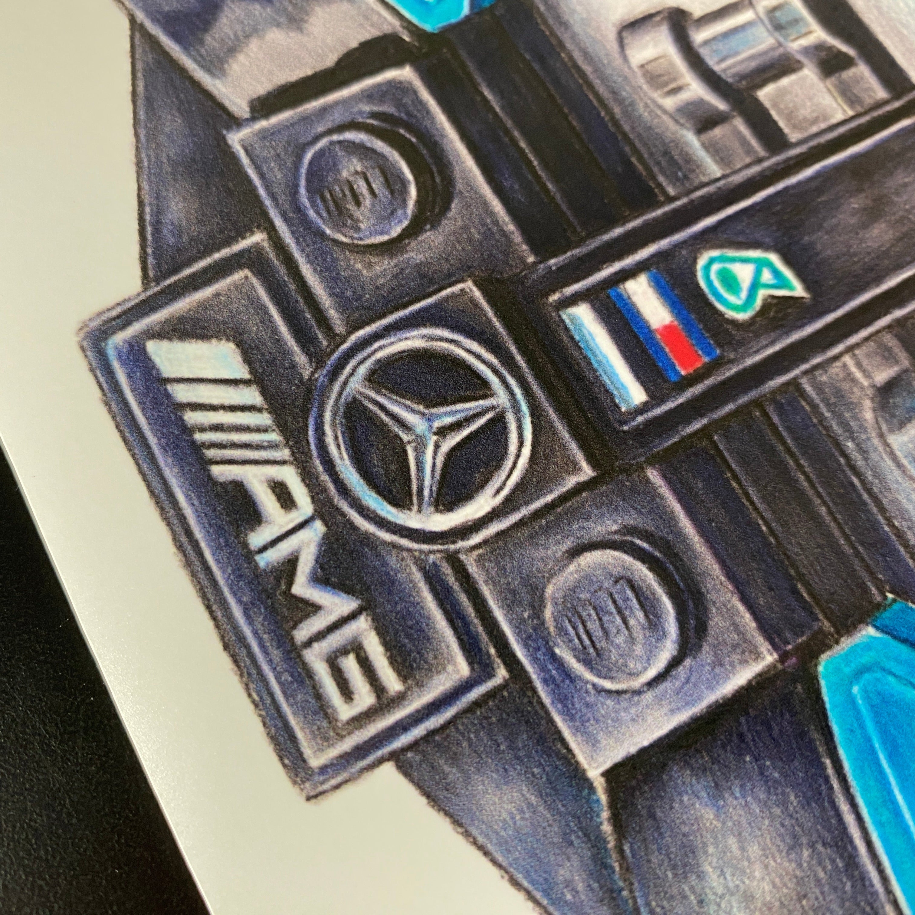 LEGO Mercedes F1 Car Drawing - PRINT