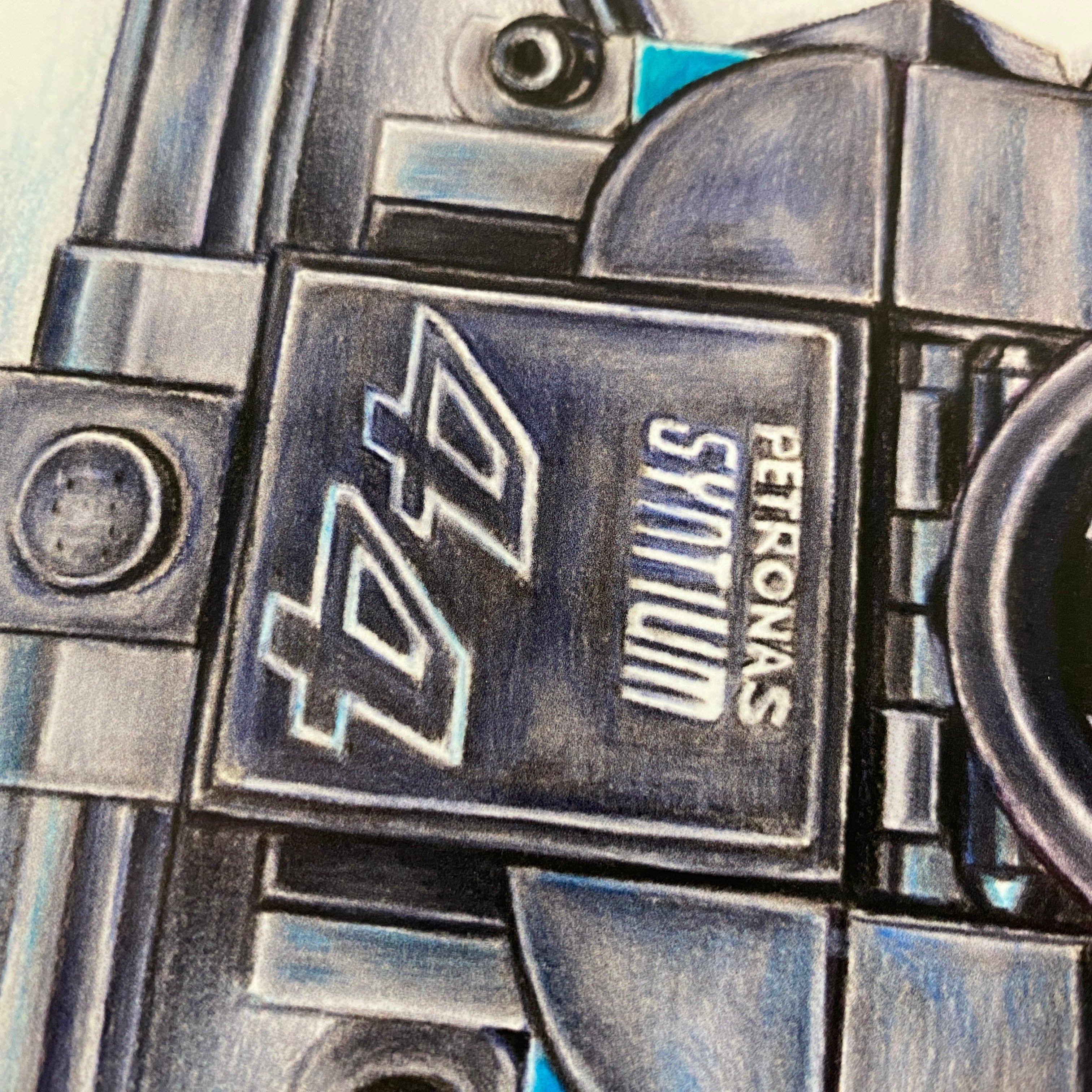 LEGO Mercedes F1 Car Drawing - PRINT