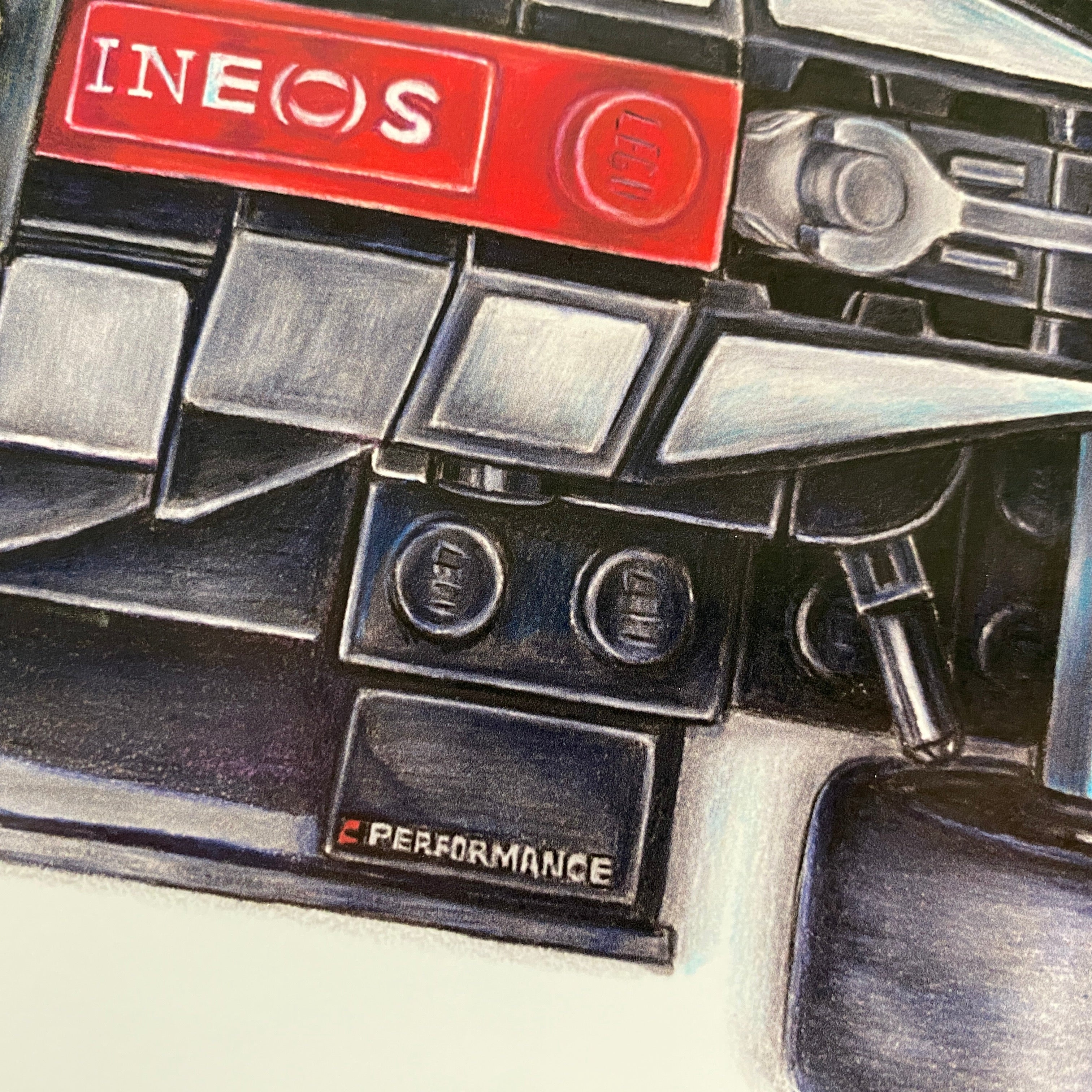 LEGO Mercedes F1 Car Drawing - PRINT