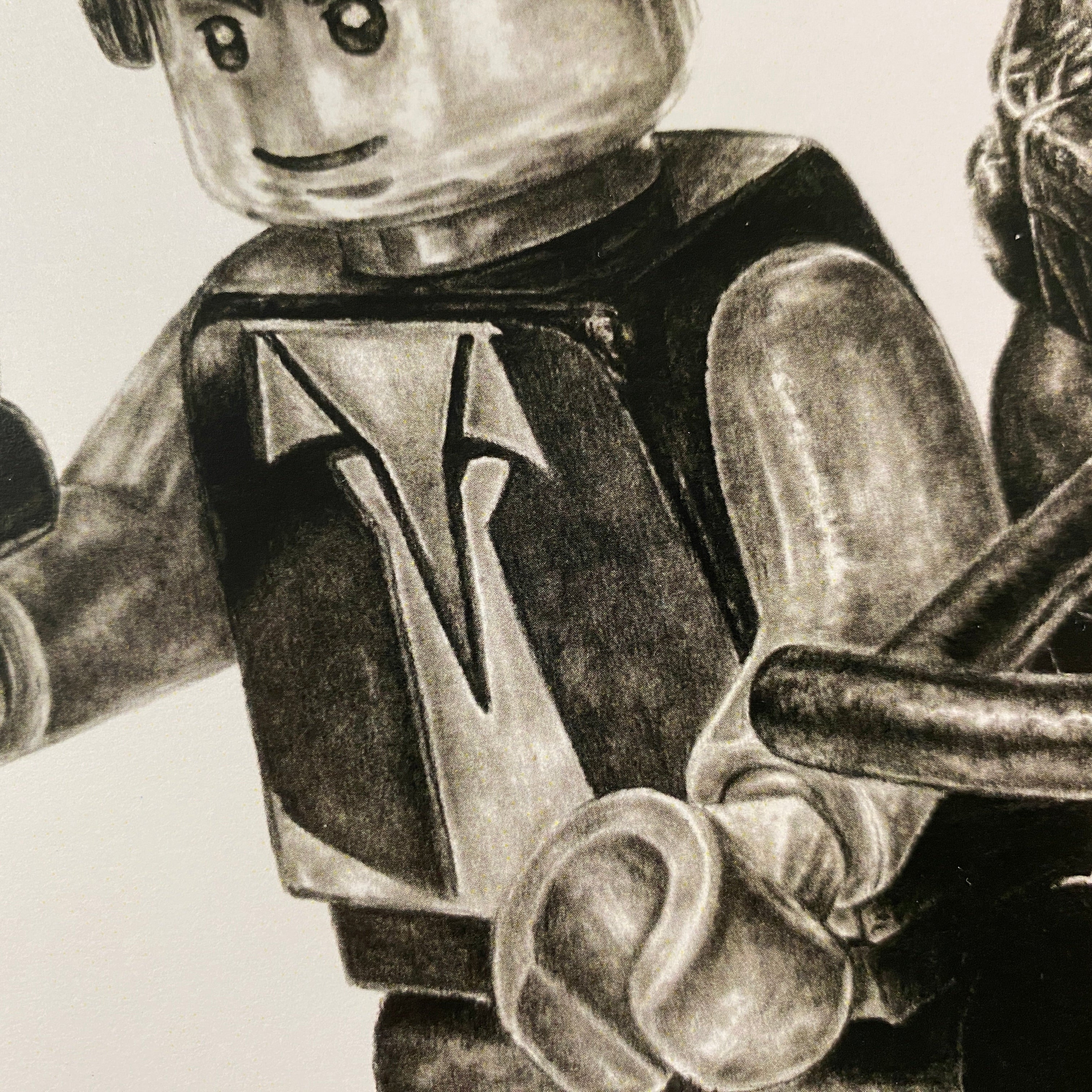 LEGO Han Solo and Chewbacca Graphite Pencil Drawing - PRINT