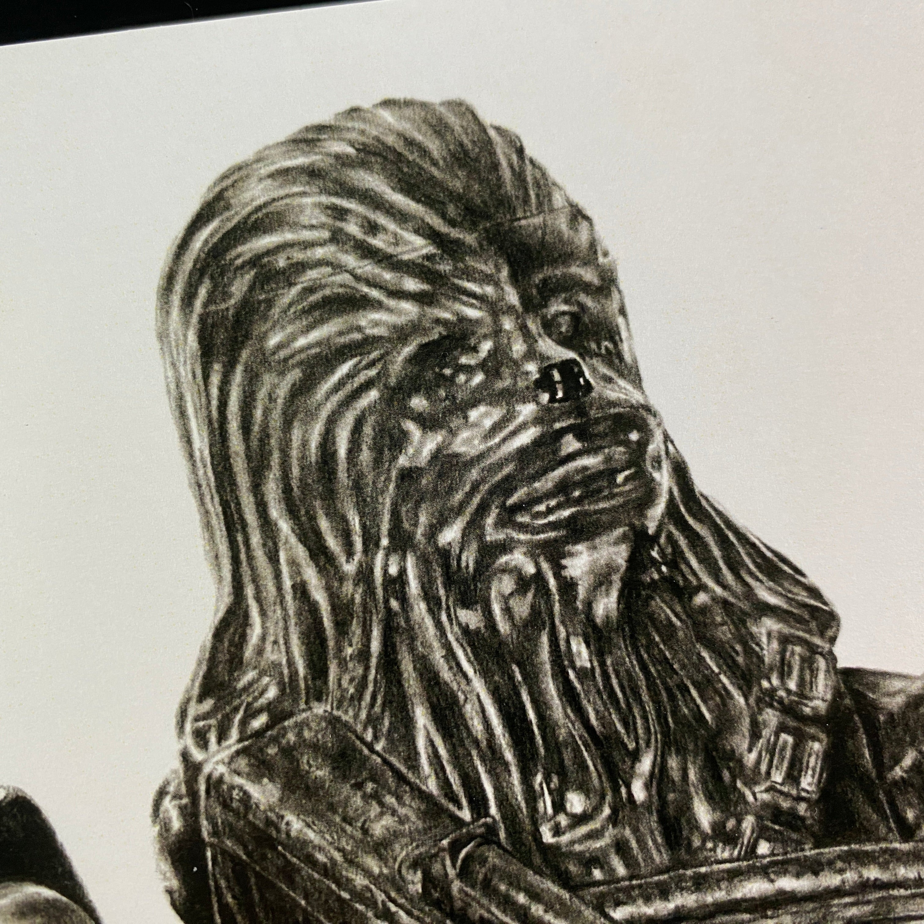 LEGO Han Solo and Chewbacca Graphite Pencil Drawing - PRINT