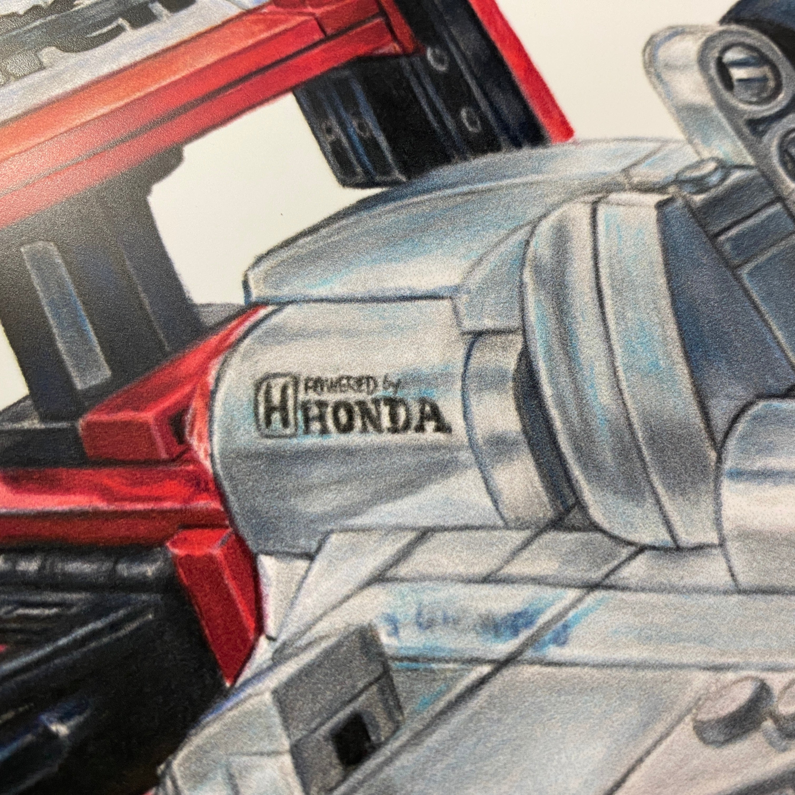 Drawing of LEGO Senna's McLaren MP4/4 F1 Car - PRINT