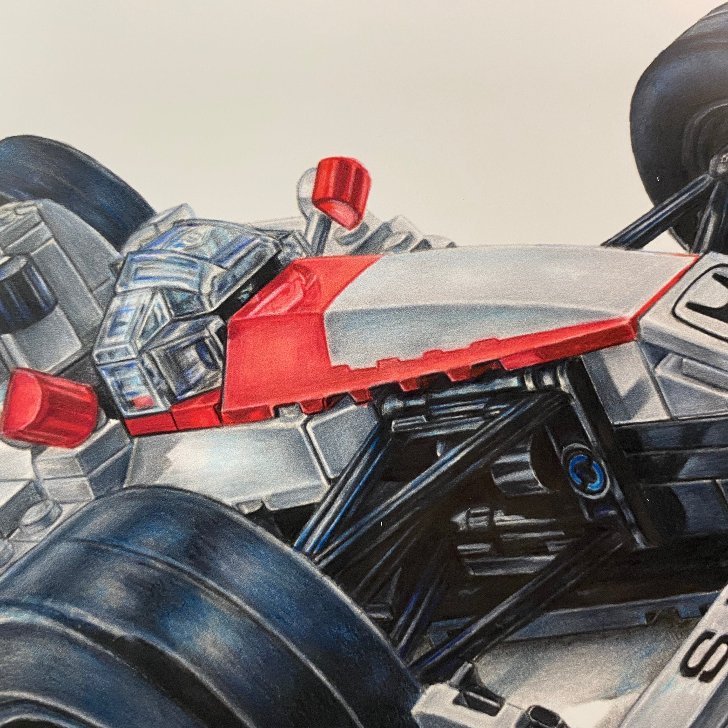 Drawing of LEGO Senna's McLaren MP4/4 F1 Car - PRINT