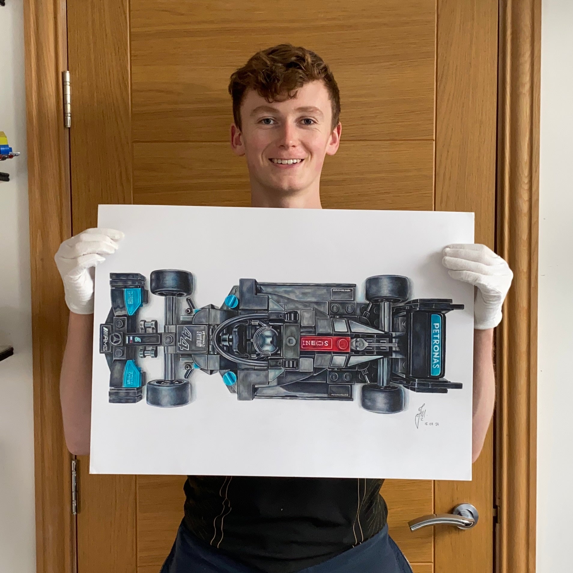 LEGO Mercedes F1 Car Drawing - PRINT
