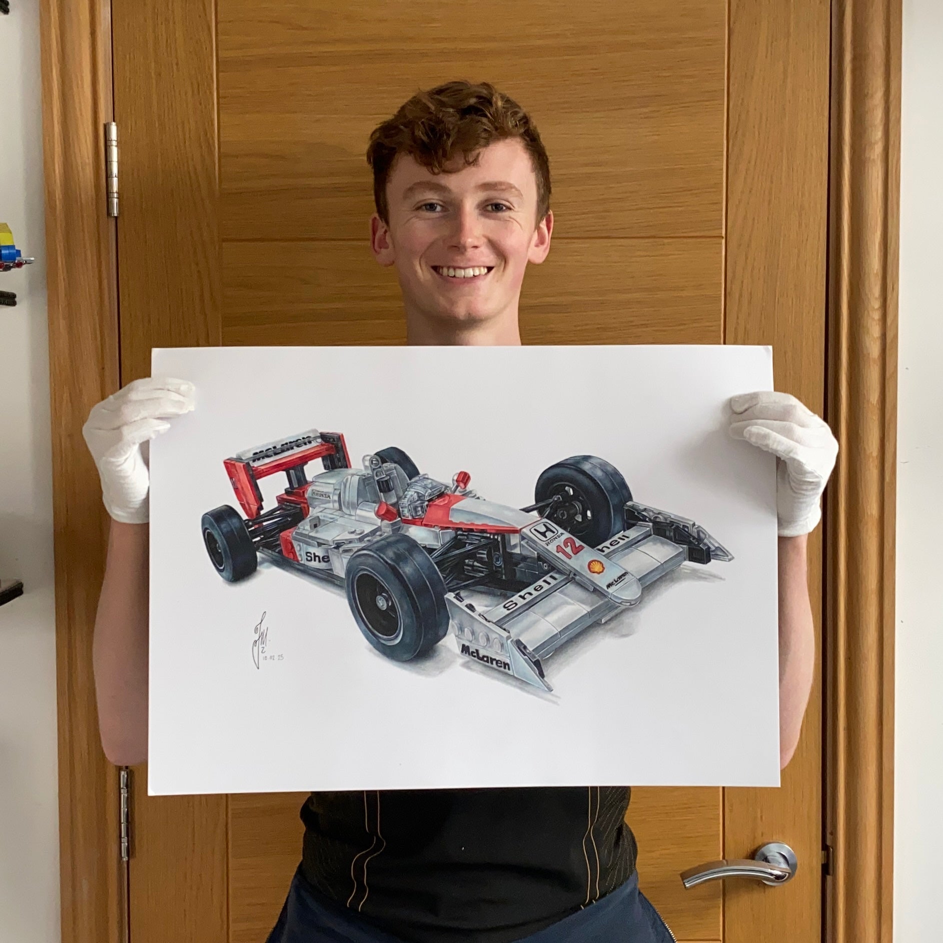 Drawing of LEGO Senna's McLaren MP4/4 F1 Car - PRINT