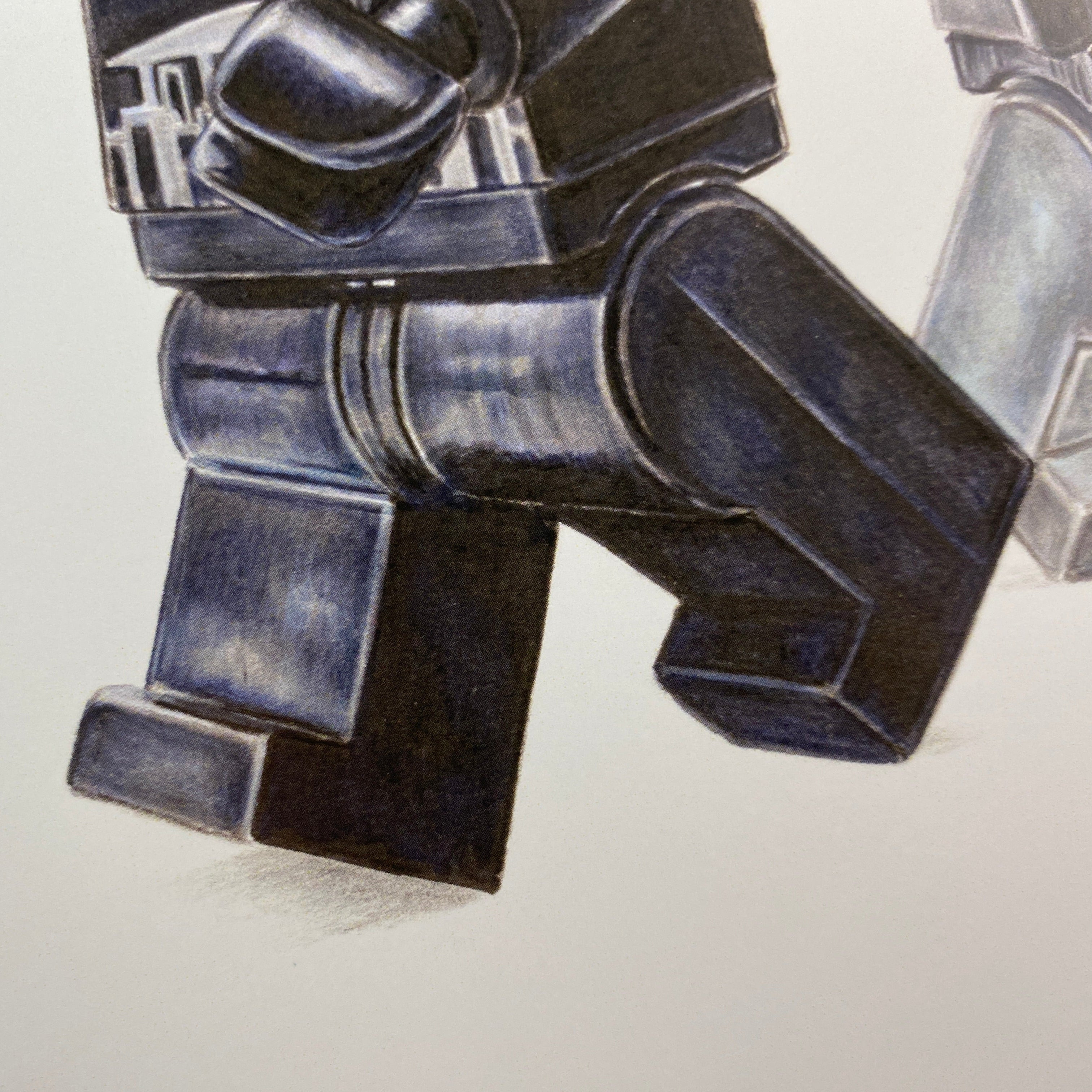 Realistic drawing of LEGO shadowtrroper legs on white background