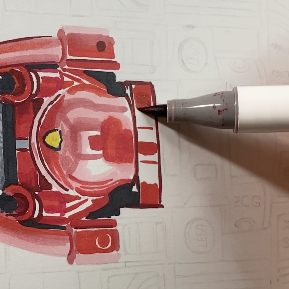 LEGO Ferrari F1 Car Drawing - PRINT
