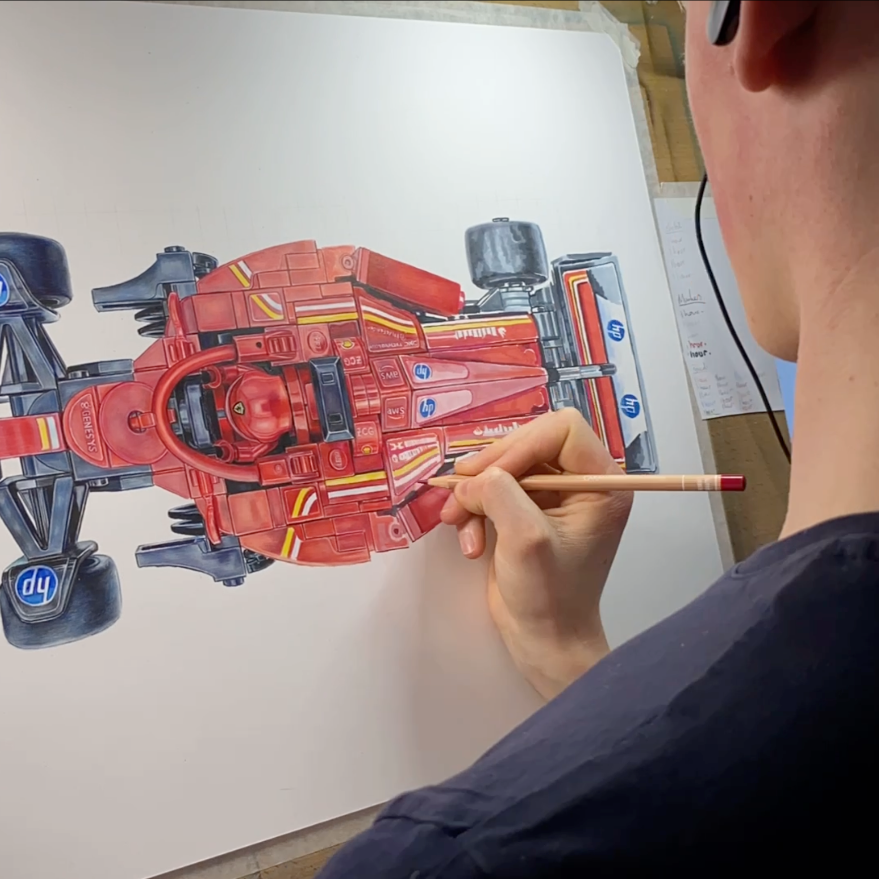 LEGO Ferrari F1 Car Drawing - PRINT