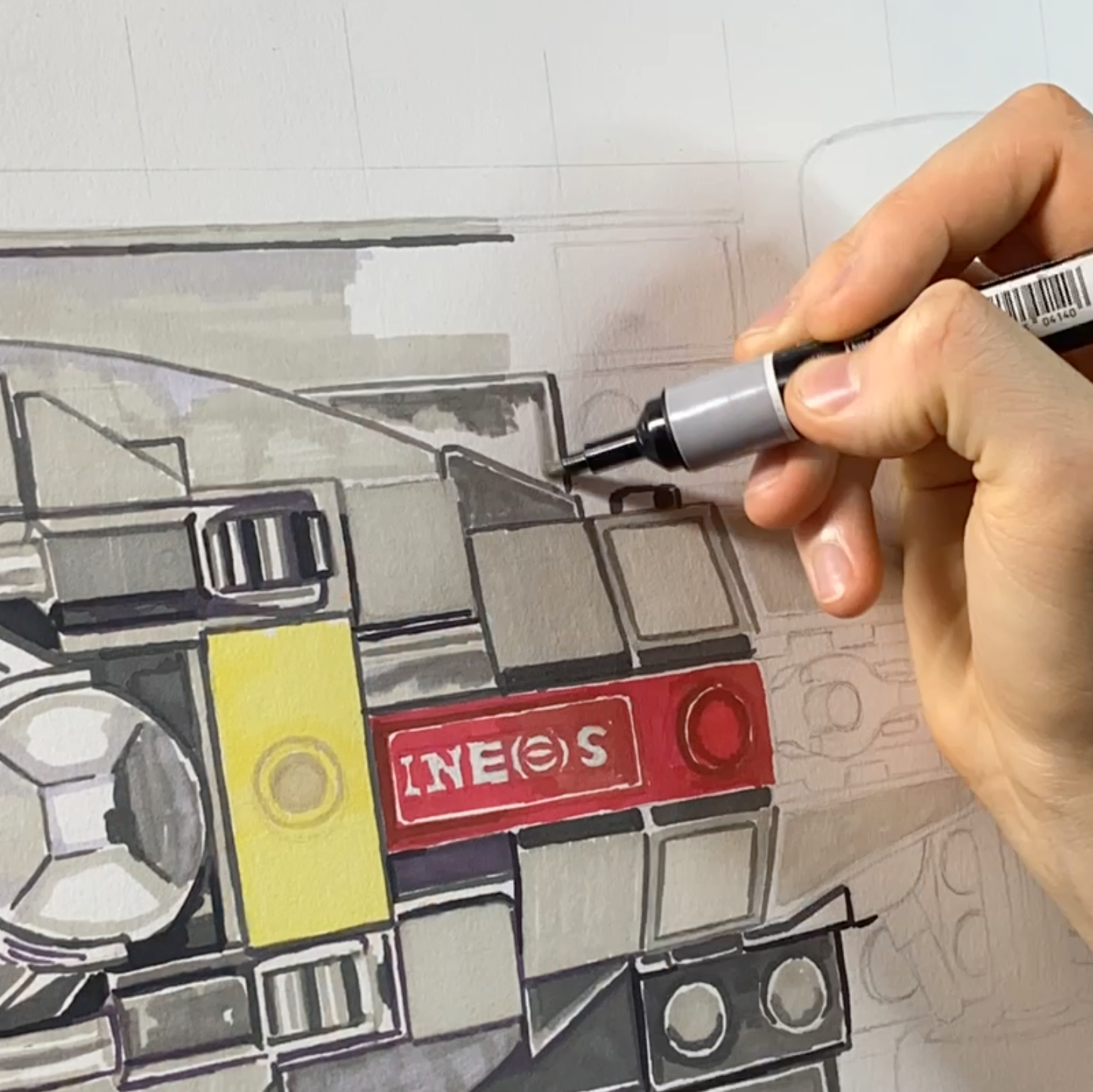 LEGO Mercedes F1 Car Drawing - PRINT