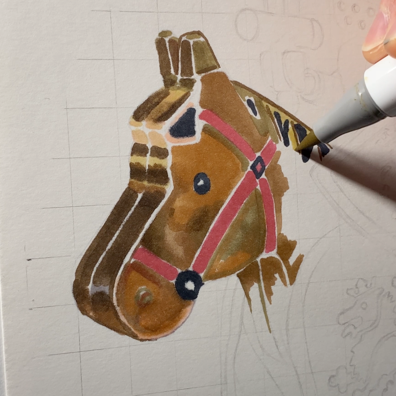 LEGO Lion Knight Minifigure Drawing - PRINT