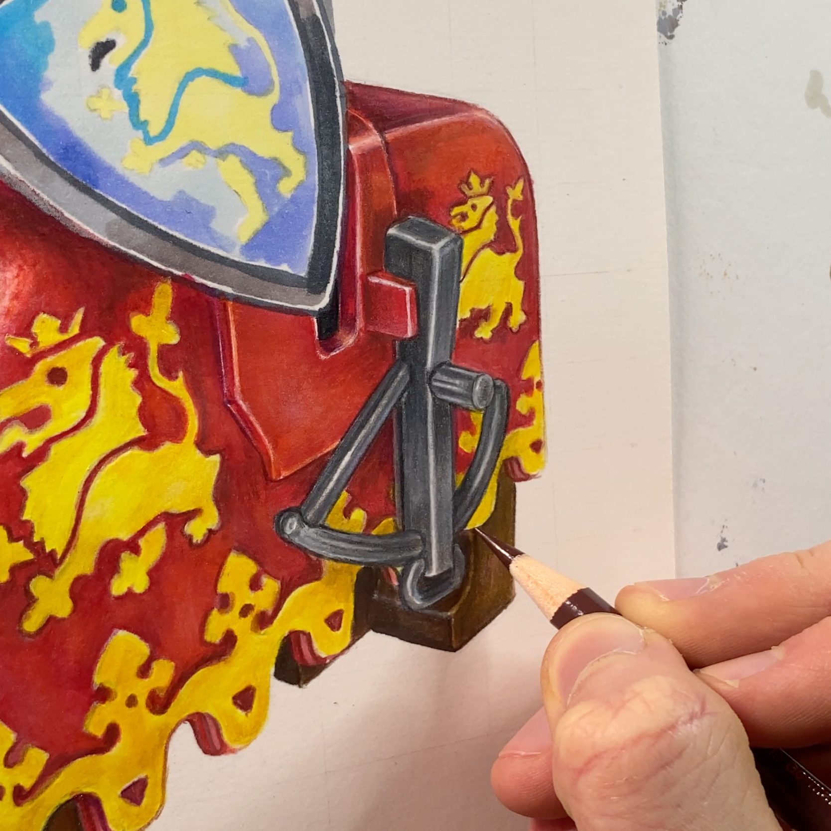 LEGO Lion Knight Minifigure Drawing - PRINT