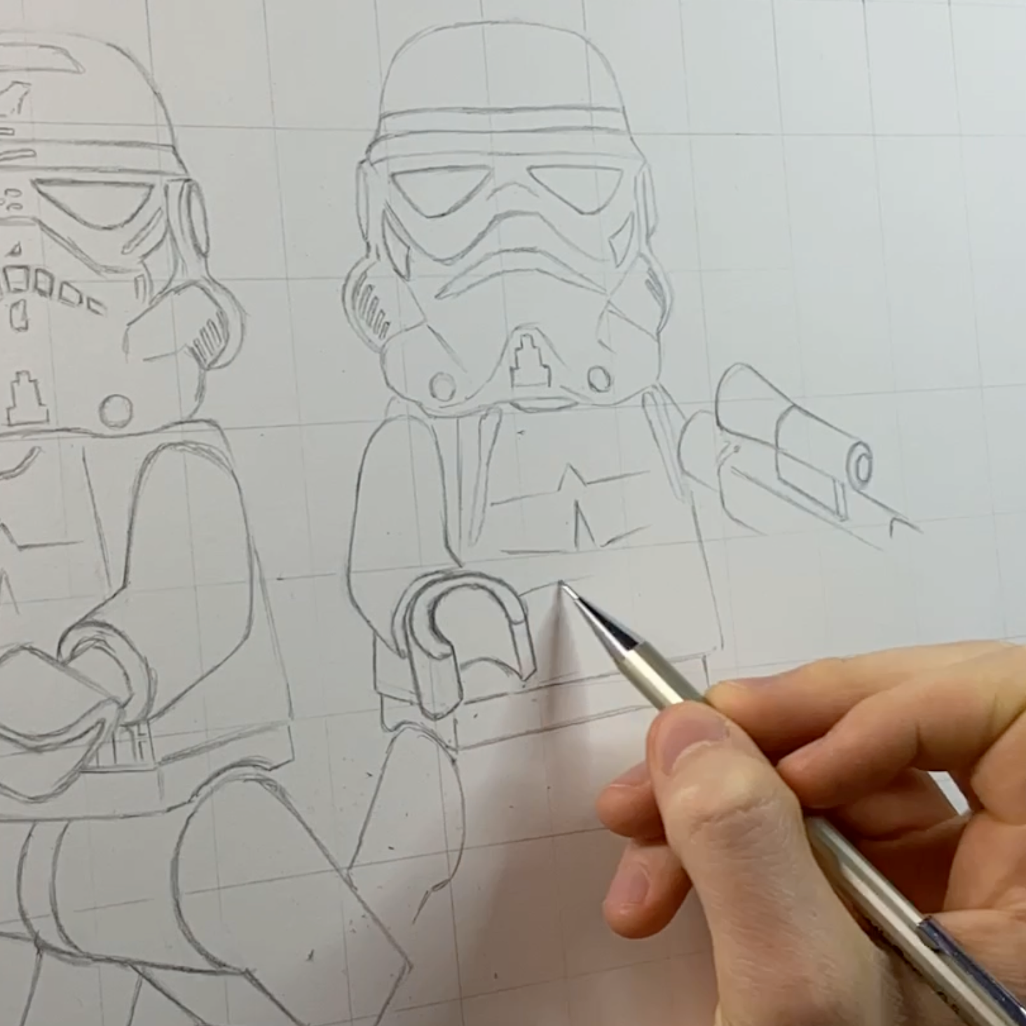 LEGO Shadowtrooper and Stormtrooper Minifigure Drawing - PRINT