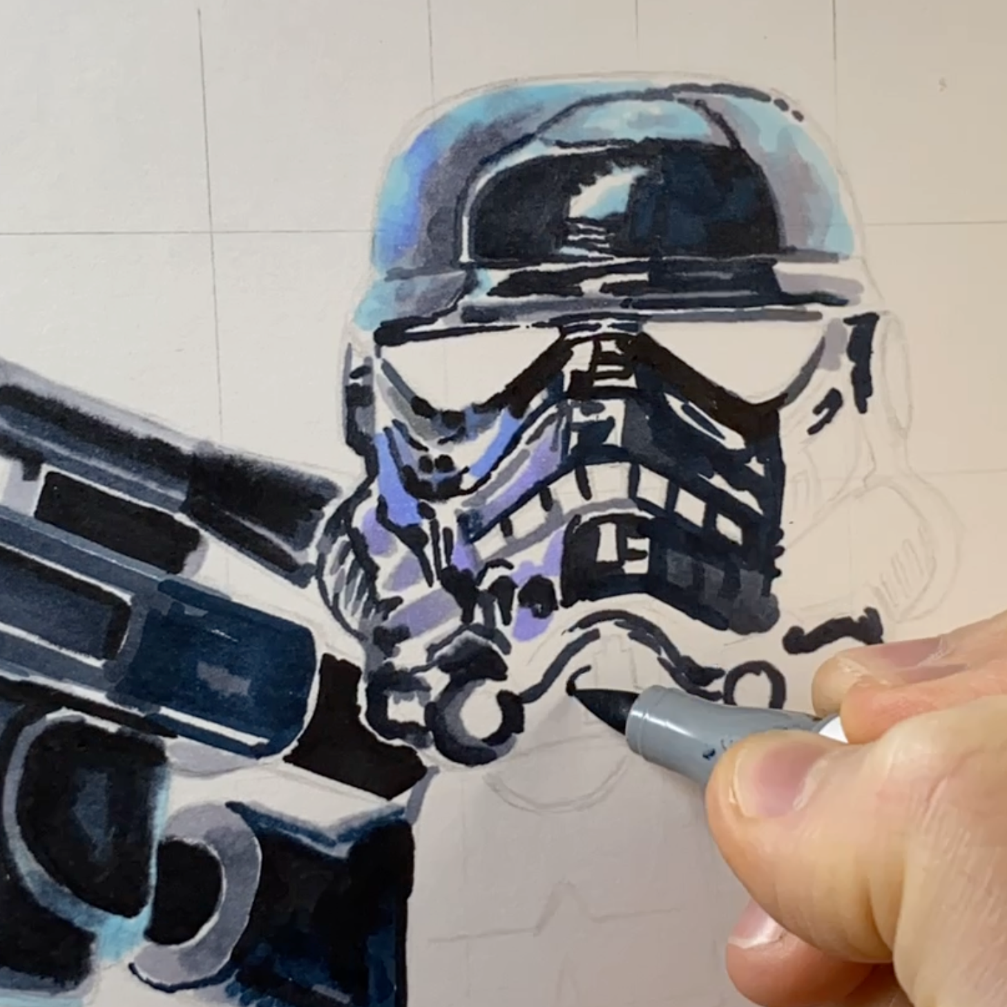 LEGO Shadowtrooper and Stormtrooper Minifigure Drawing - PRINT