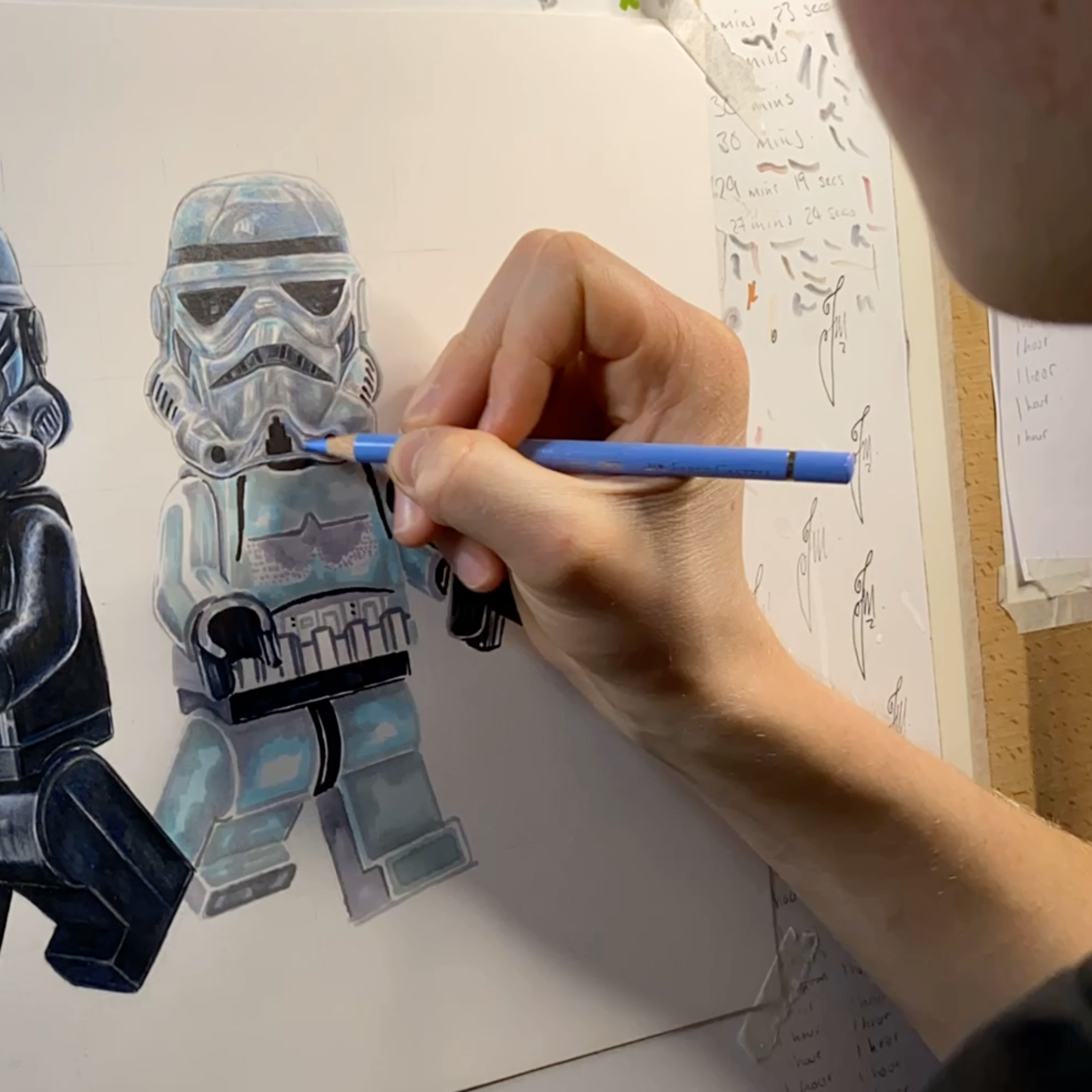 LEGO Shadowtrooper and Stormtrooper Minifigure Drawing - PRINT