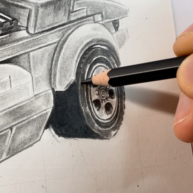 LEGO Lamborghini Countach Graphite Drawing - PRINT