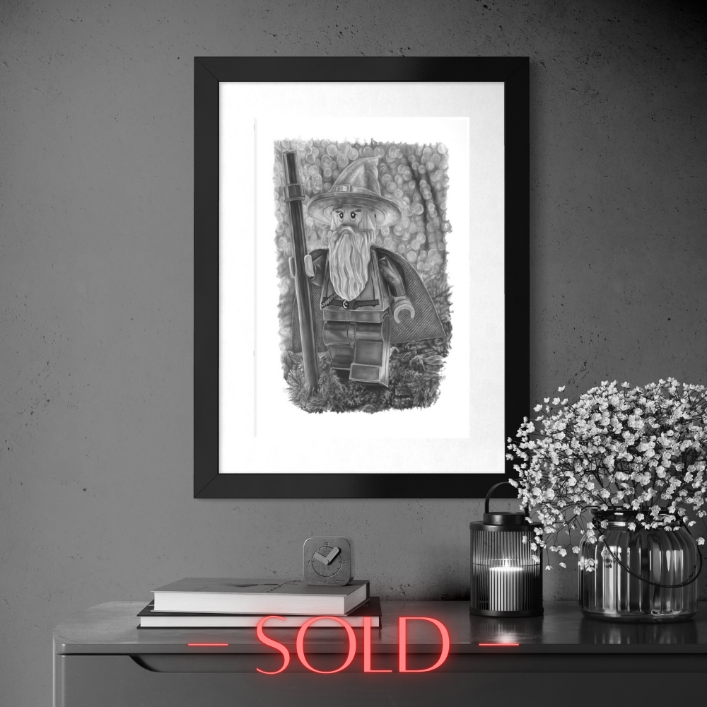 LEGO Gandalf Minifigure Drawing - ORIGINAL