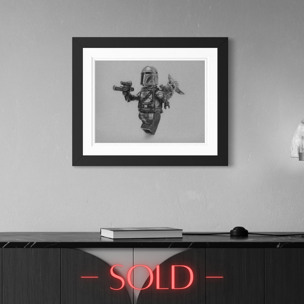 LEGO Mandalorian And Grogu Minifigure Drawing - ORIGINAL