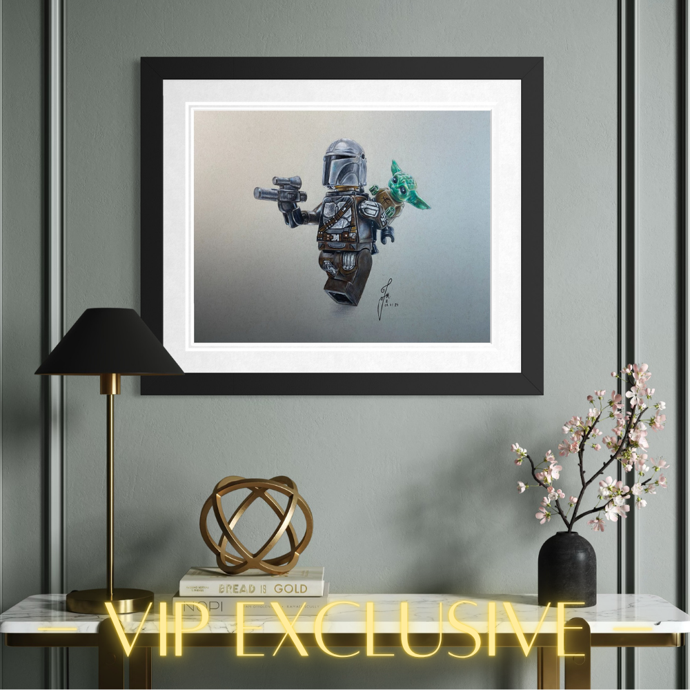 LEGO Mandalorian And Grogu Minifigure Drawing - ORIGINAL