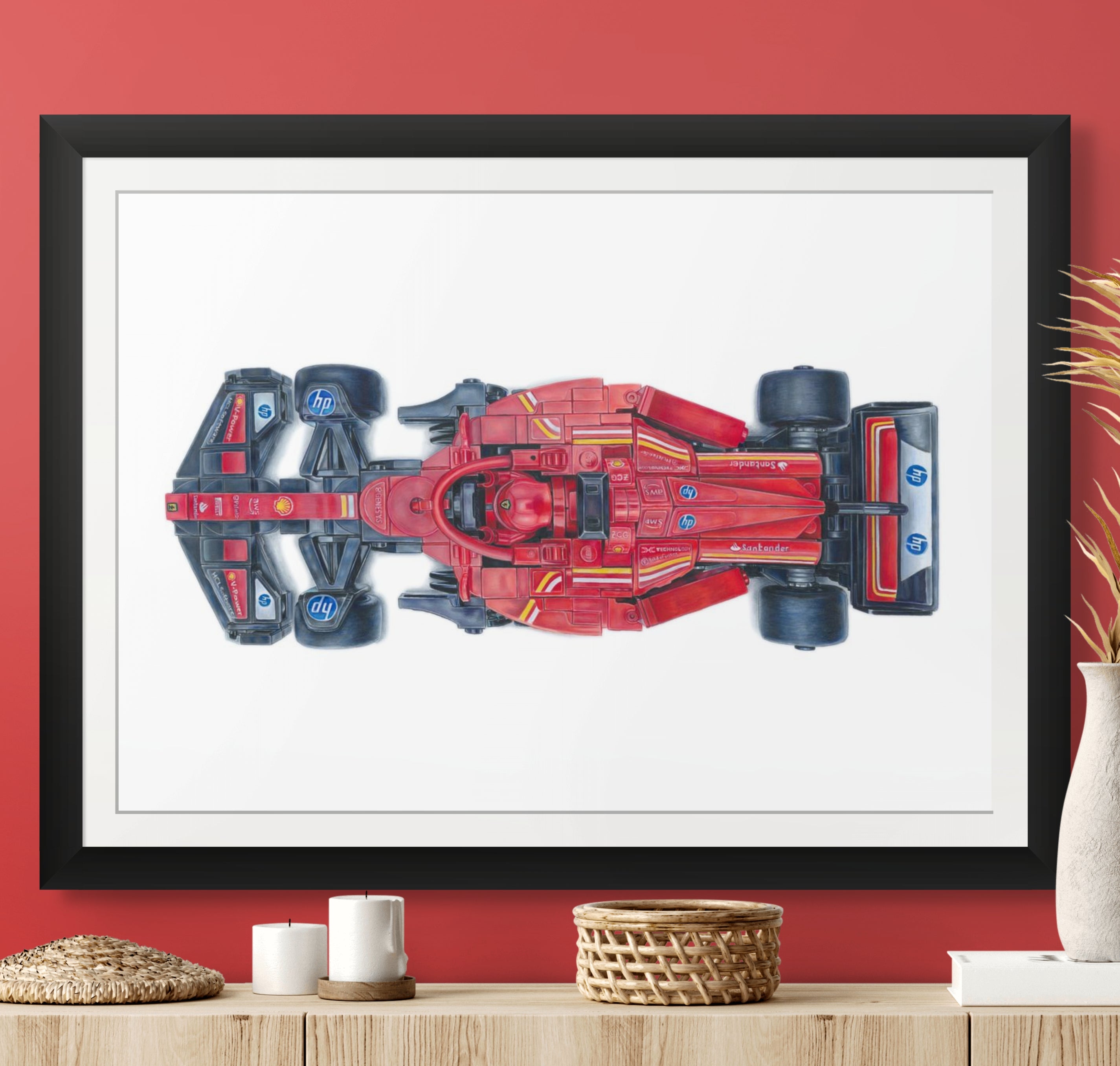 LEGO Ferrari F1 Car Drawing - PRINT
