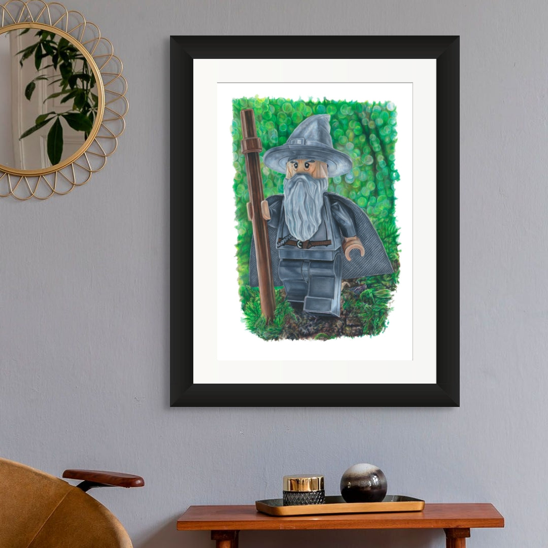 LEGO Gandalf Minifigure Drawing - PRINT