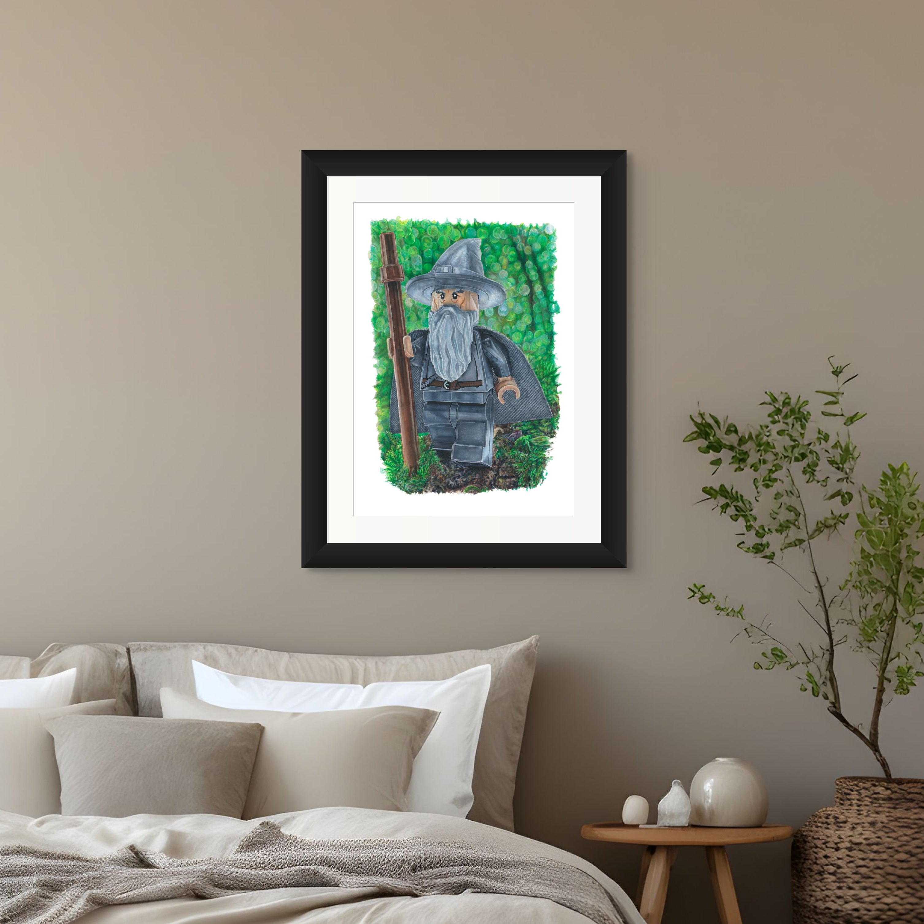 LEGO Gandalf Minifigure Drawing - PRINT