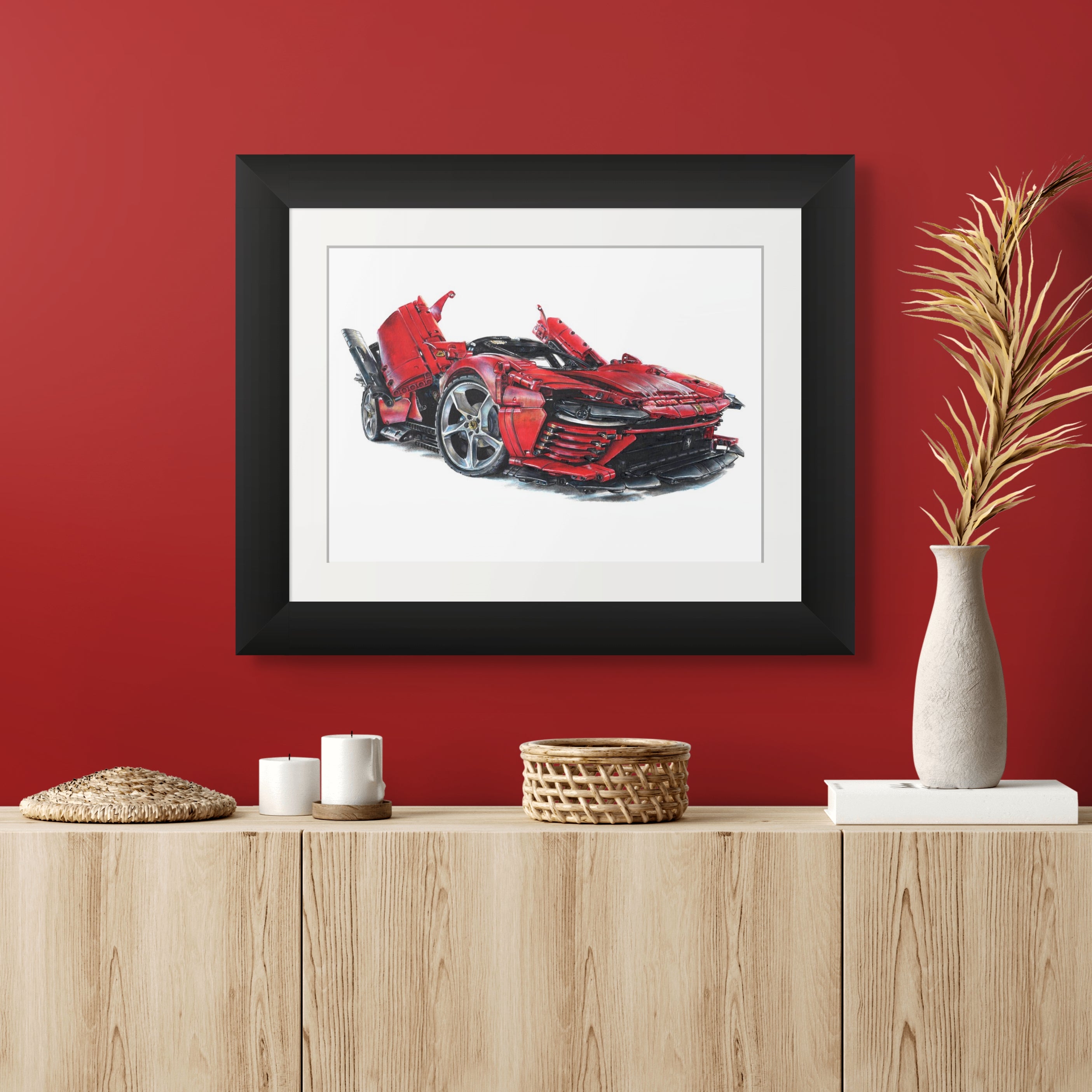 LEGO Technic Ferrari Daytona SP3 Drawing - PRINT
