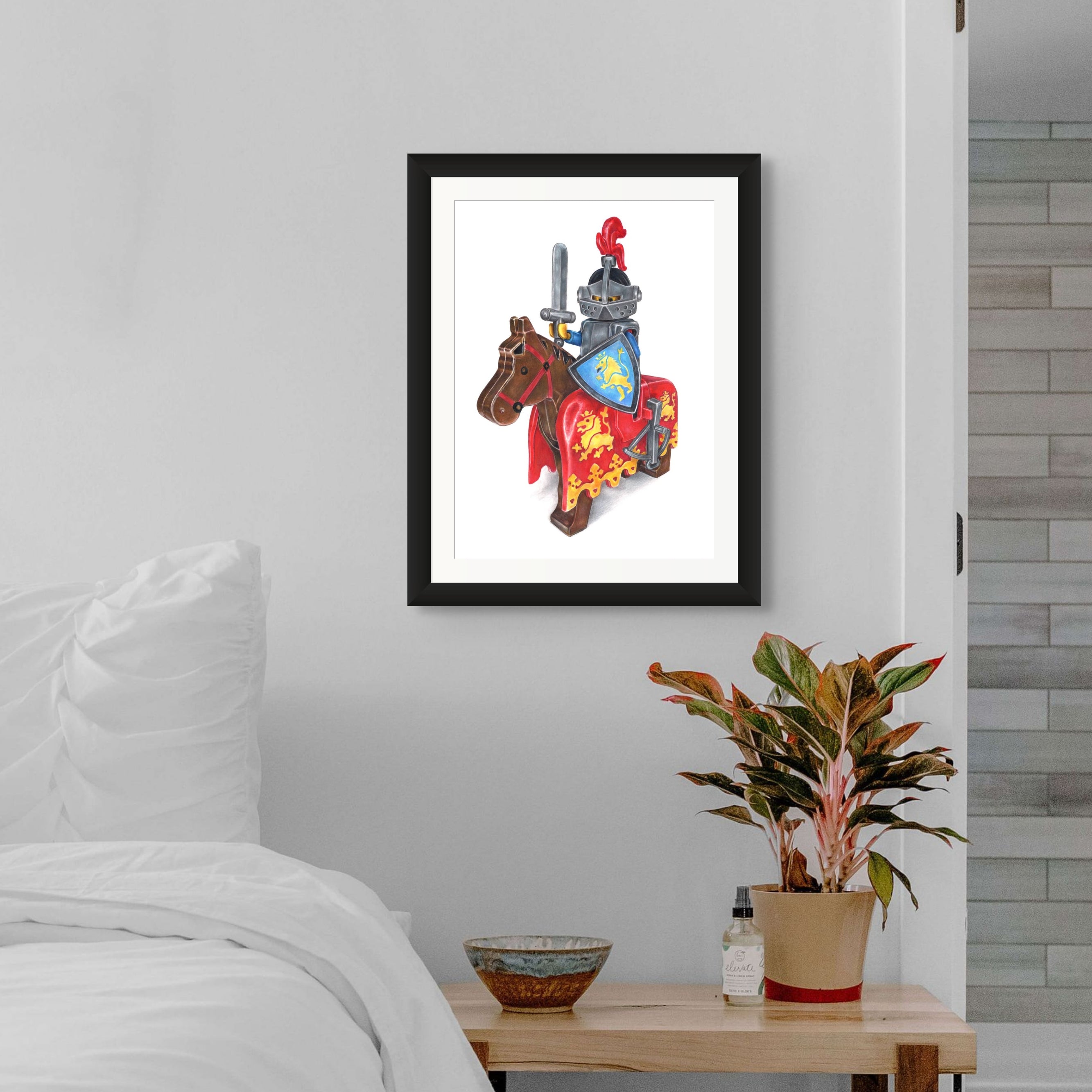 LEGO Lion Knight Minifigure Drawing - PRINT
