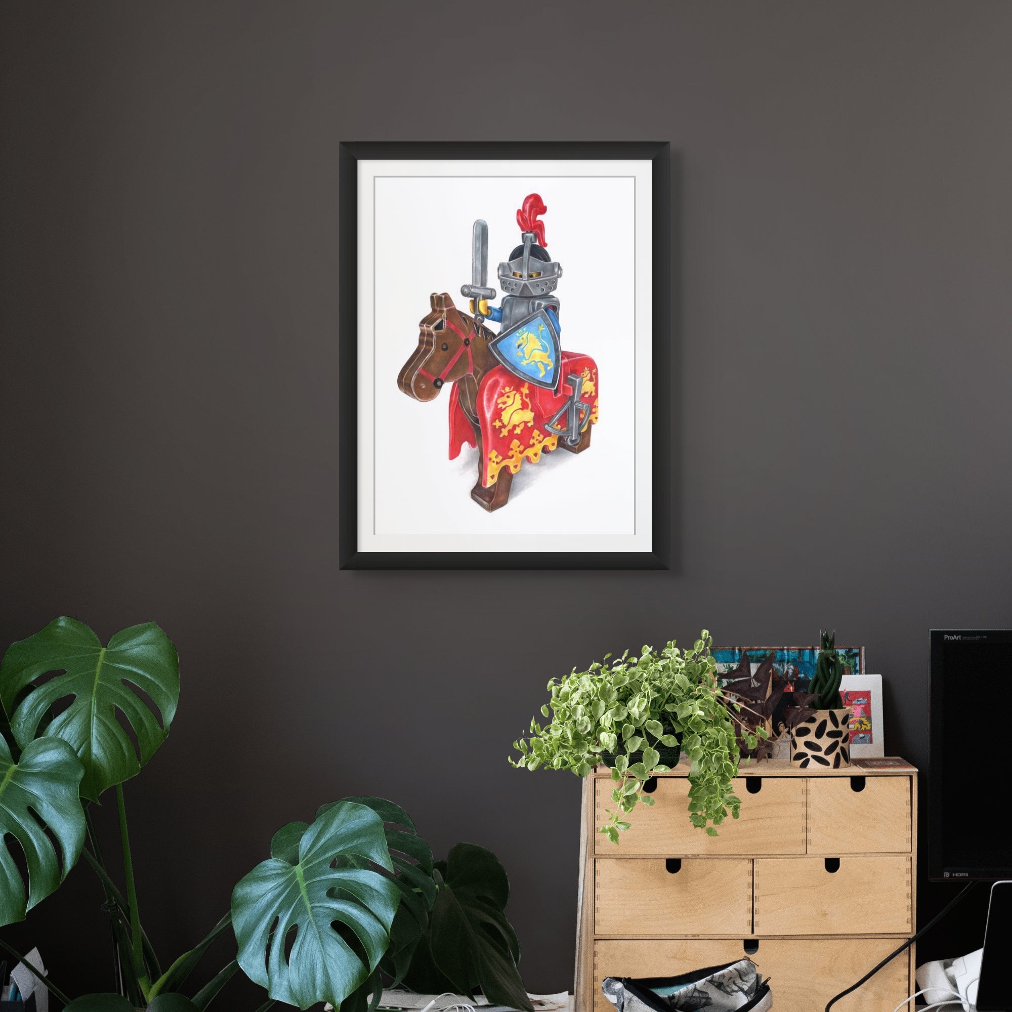 LEGO Lion Knight Minifigure Drawing - PRINT