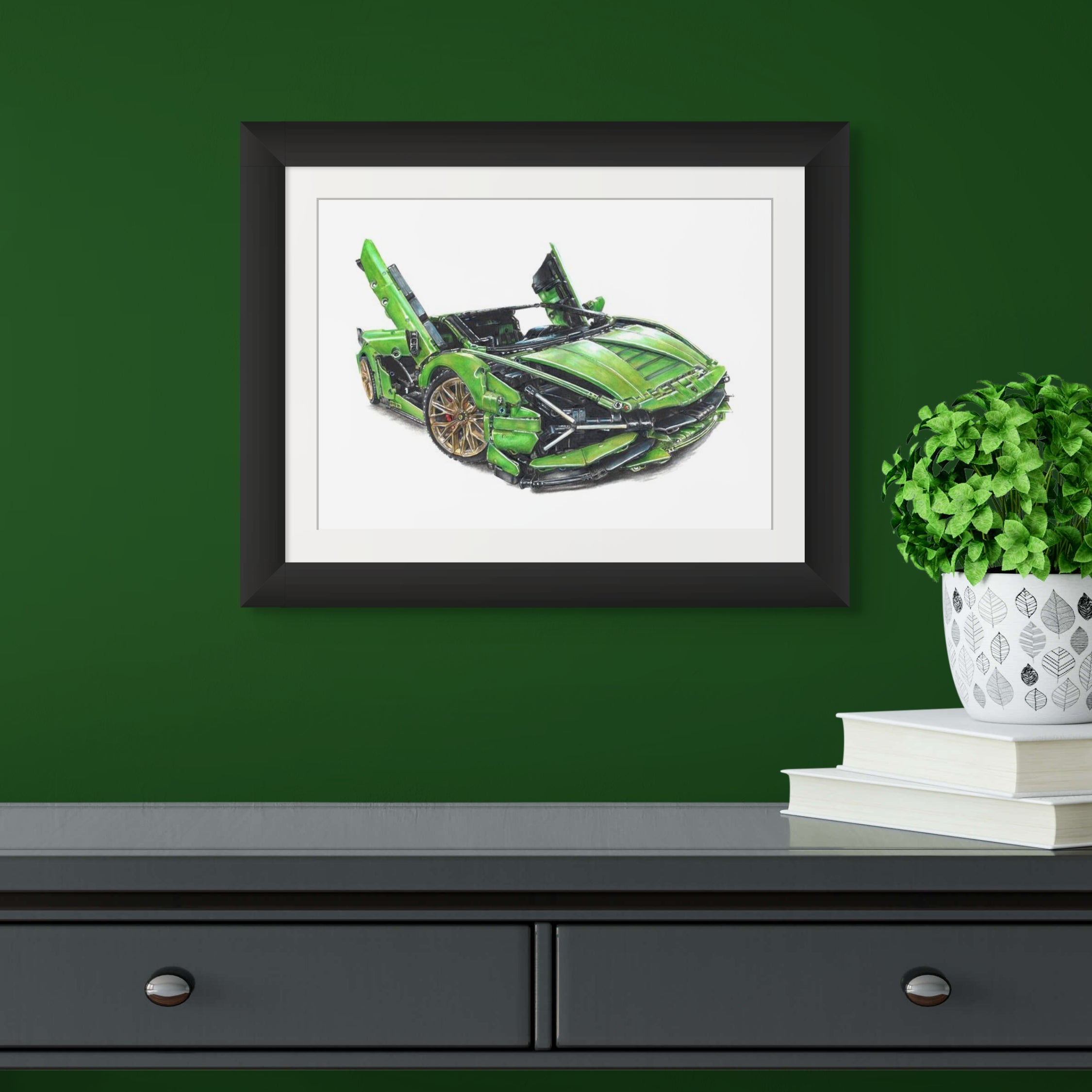 LEGO Technic Lamborghini Sian FKP 37 Drawing -PRINT