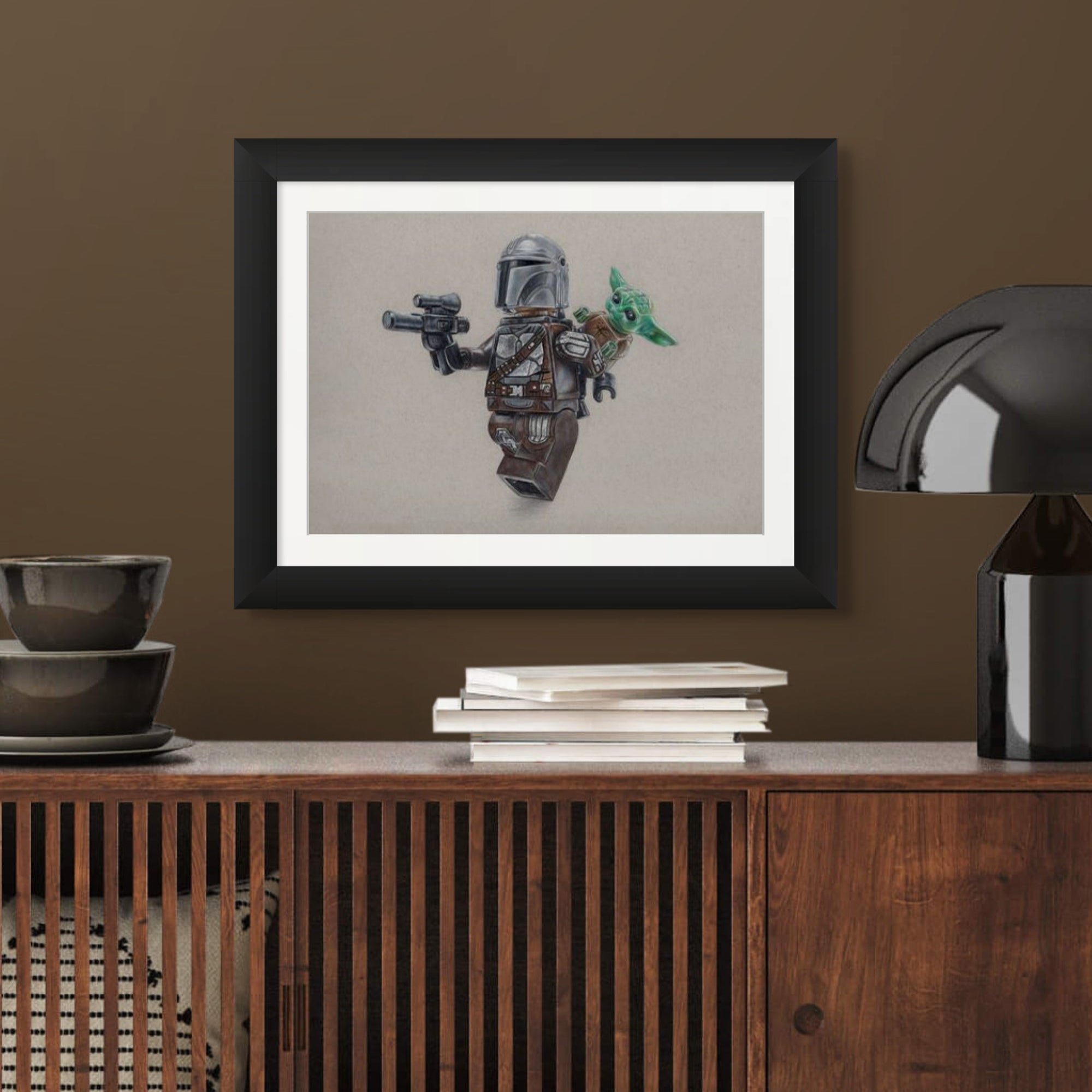 LEGO Mandalorian Minifigure Drawing - PRINT