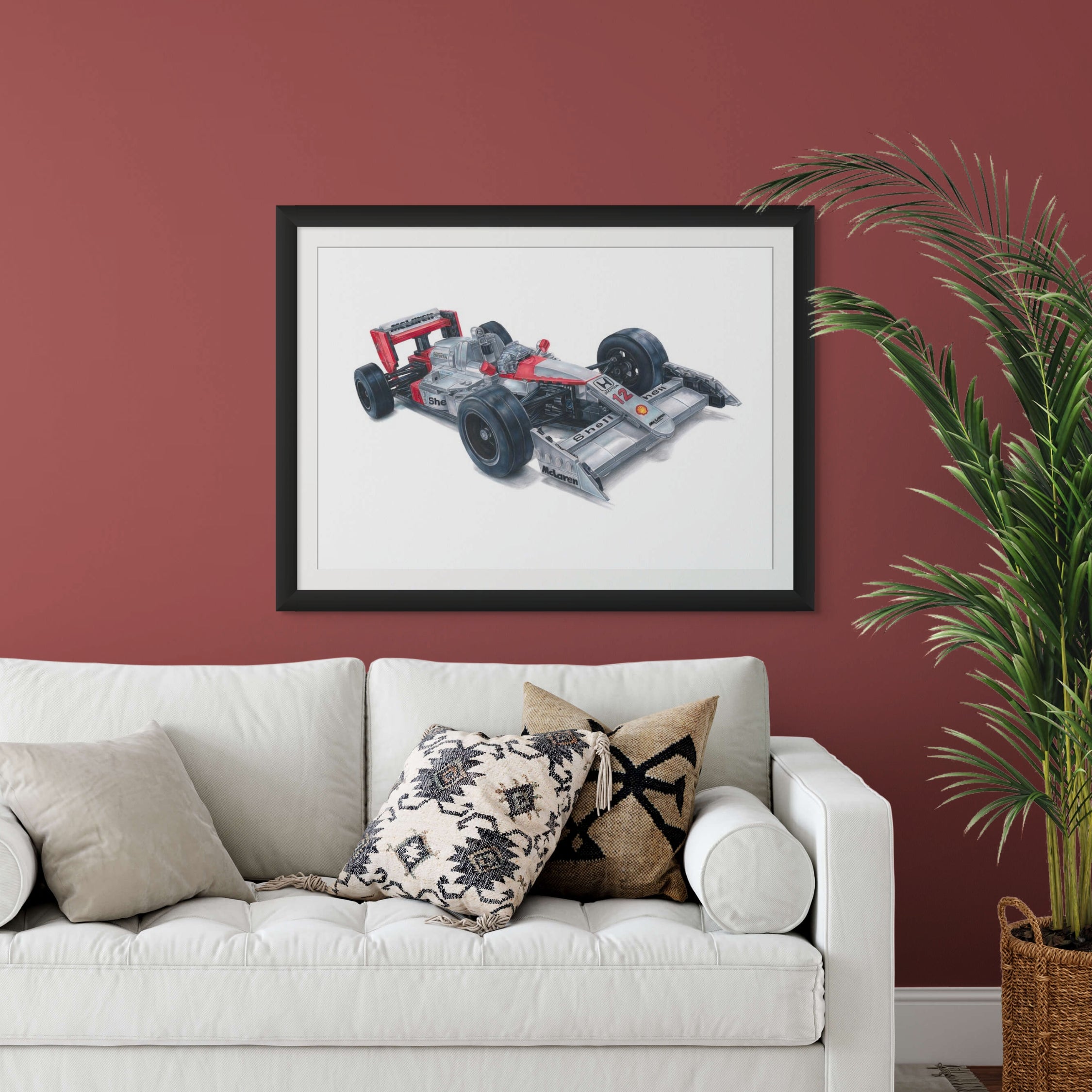 Drawing of LEGO Senna's McLaren MP4/4 F1 Car - PRINT