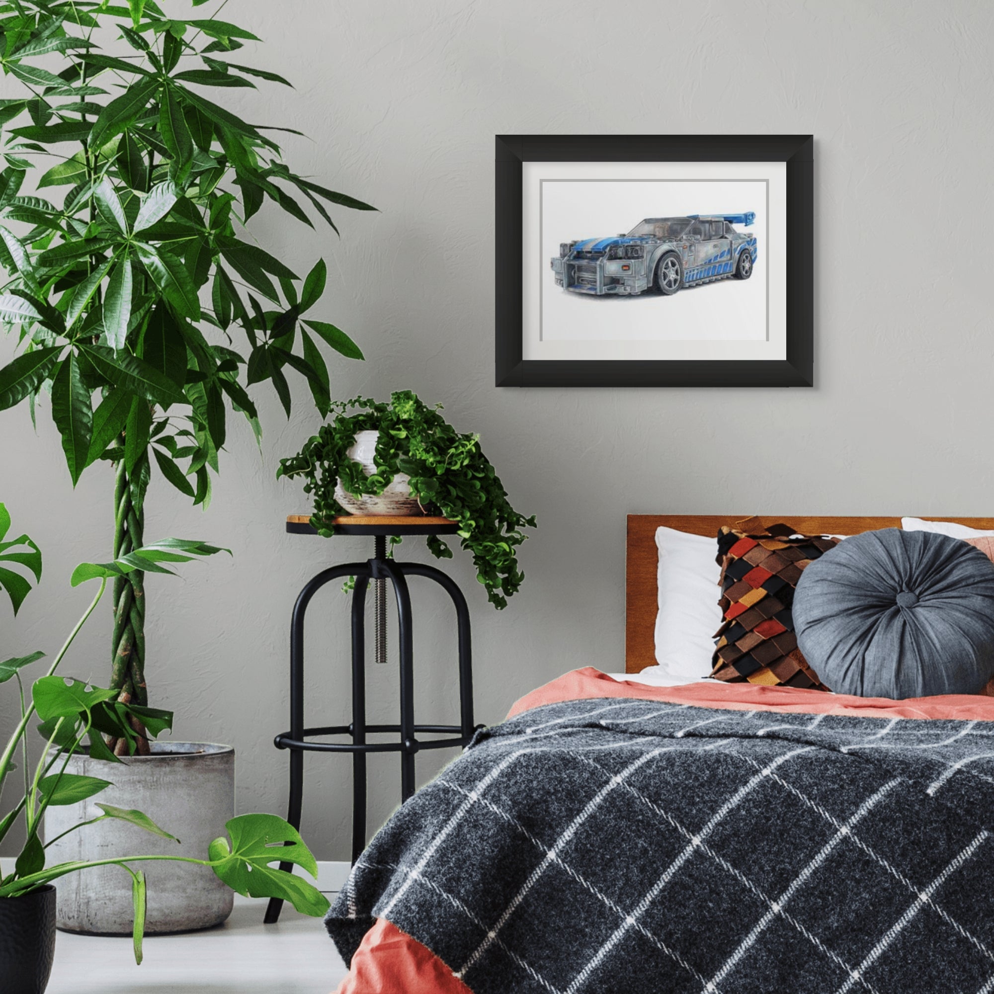 LEGO Nissan Skyline GTR R34 Drawing - PRINT