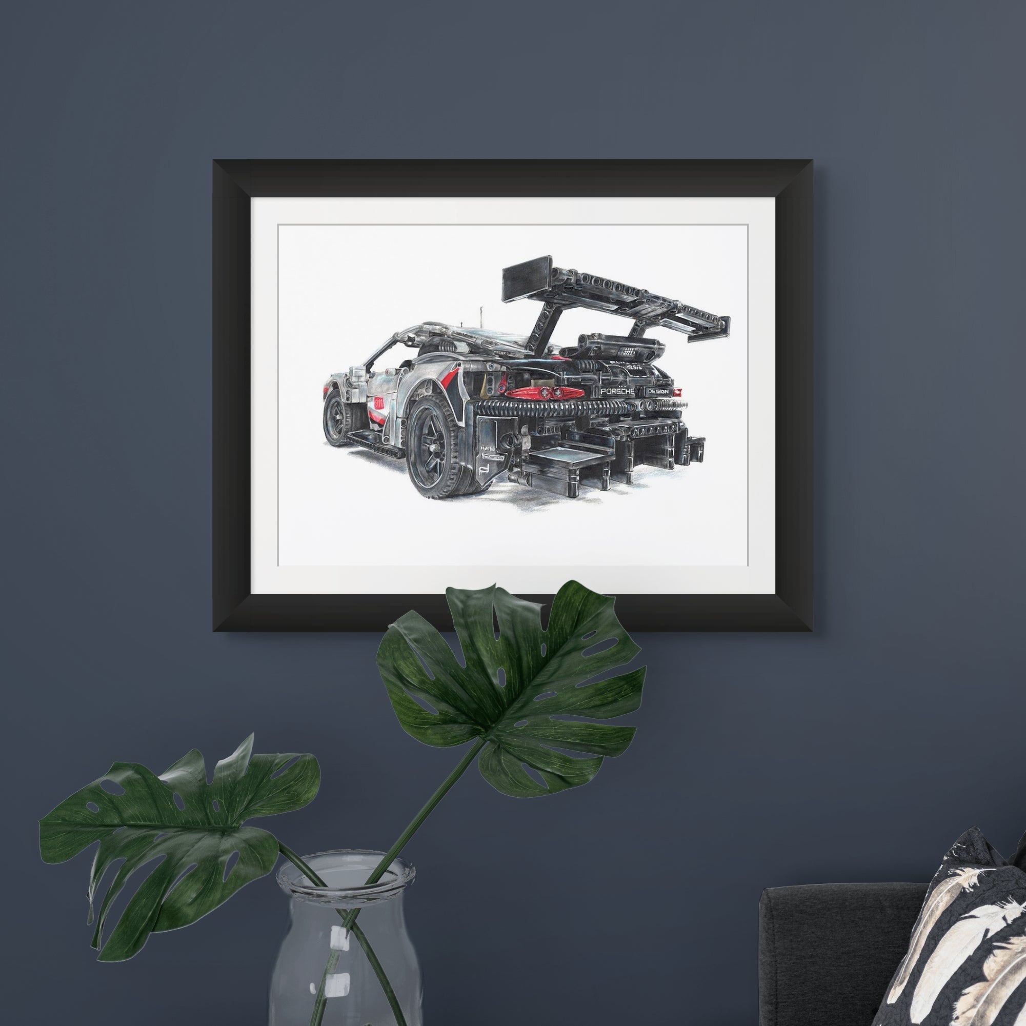 LEGO Technic Porsche 911 RSR Drawing - PRINT