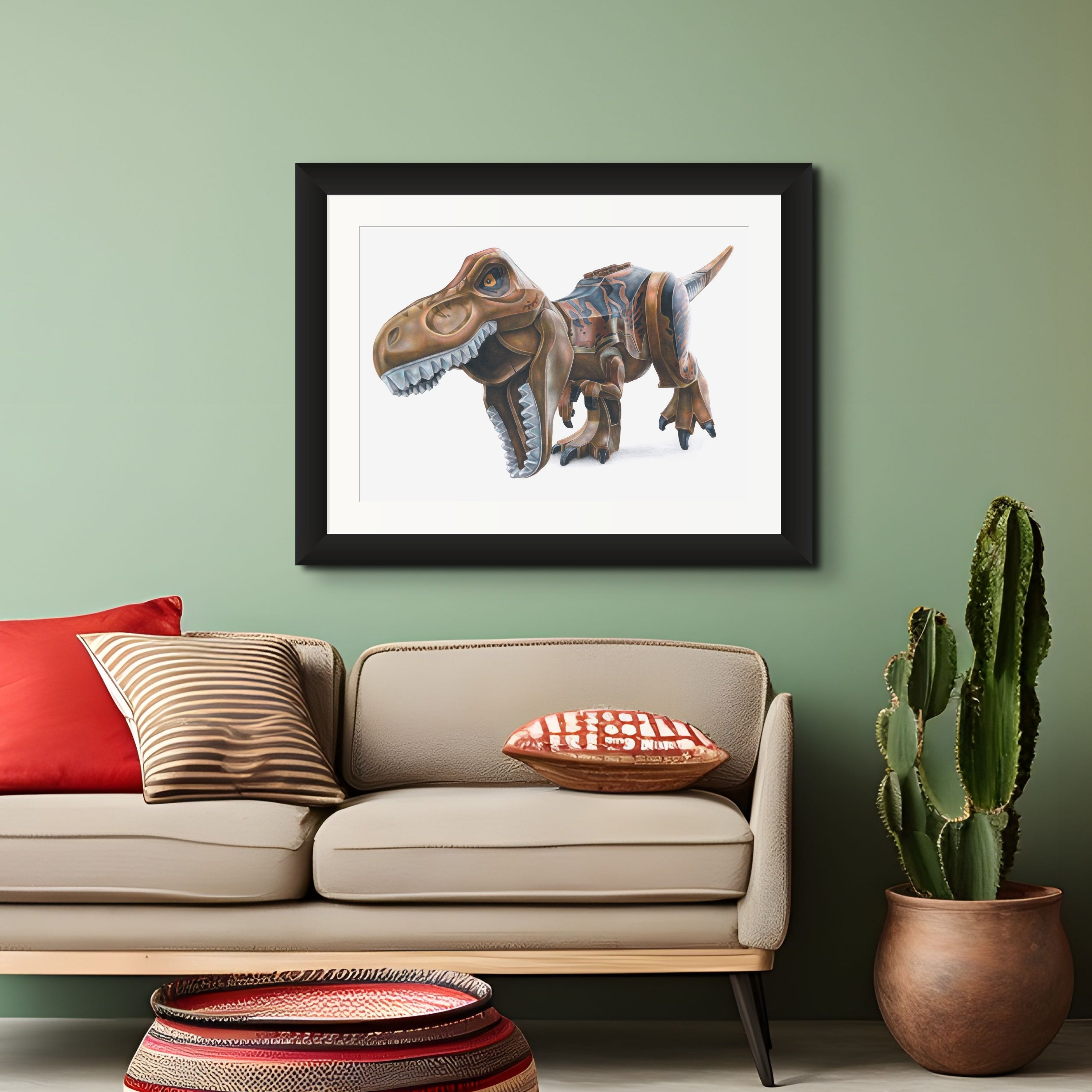 LEGO T-Rex Drawing - PRINT